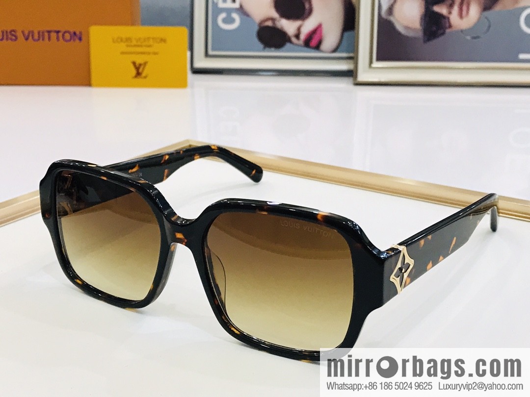 LV Louis Vuitton Plate Frame Unisex Sunglasses