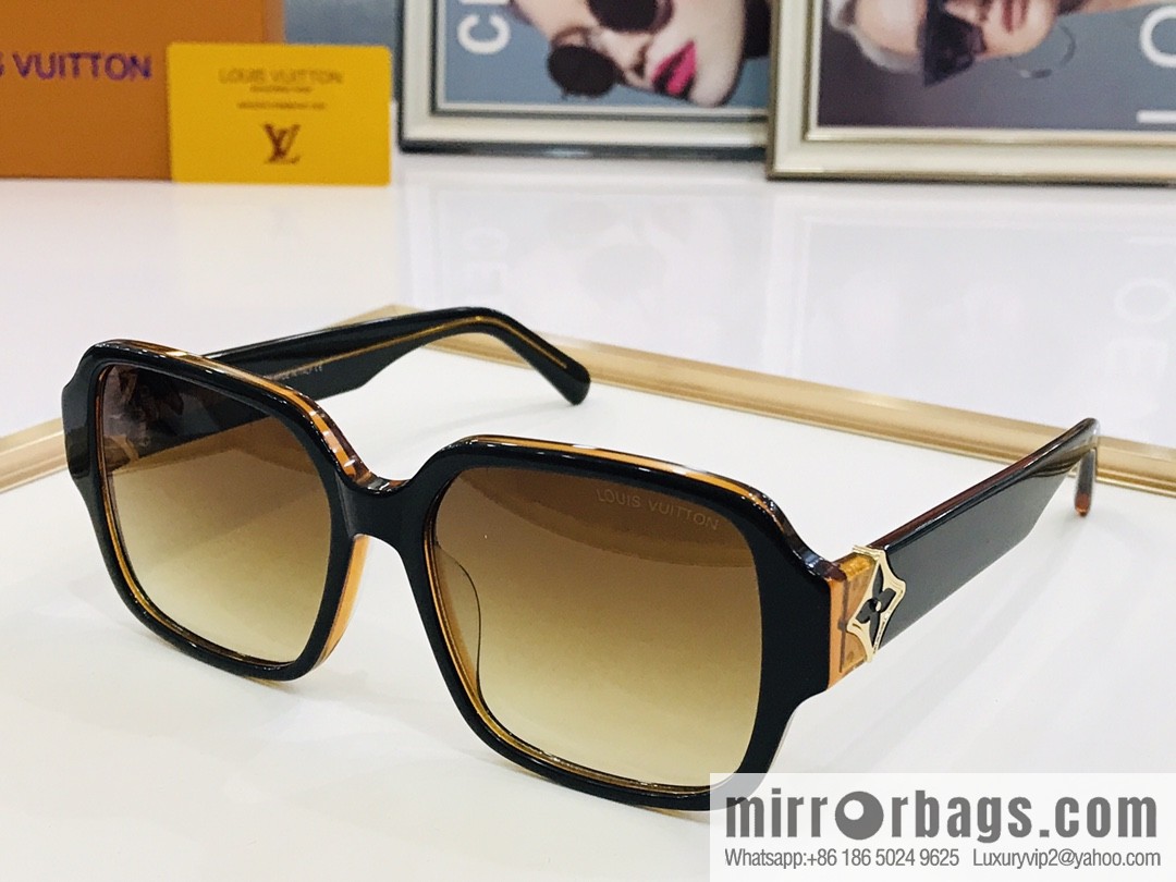LV Louis Vuitton Plate Frame Unisex Sunglasses