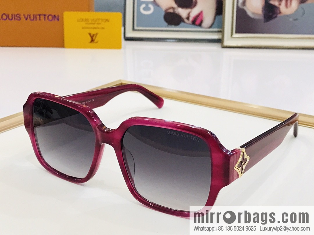 LV Louis Vuitton Plate Frame Unisex Sunglasses