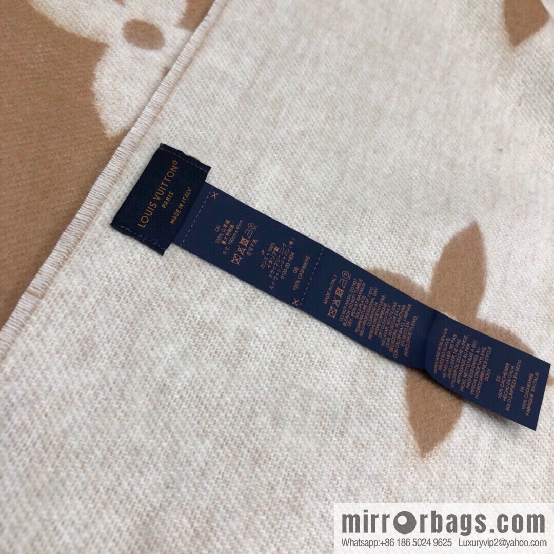 LV Louis Vuitton Monogram Floral and LV Letter Pattern Scarf