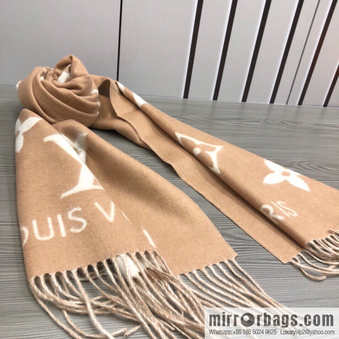 LV Louis Vuitton Monogram Floral and LV Letter Pattern Scarf