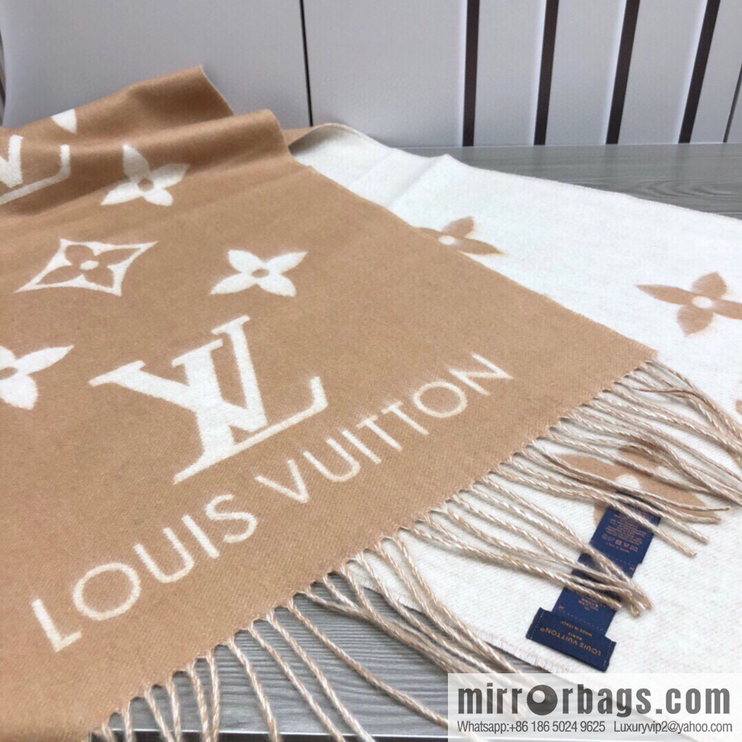 LV Louis Vuitton Monogram Floral and LV Letter Pattern Scarf