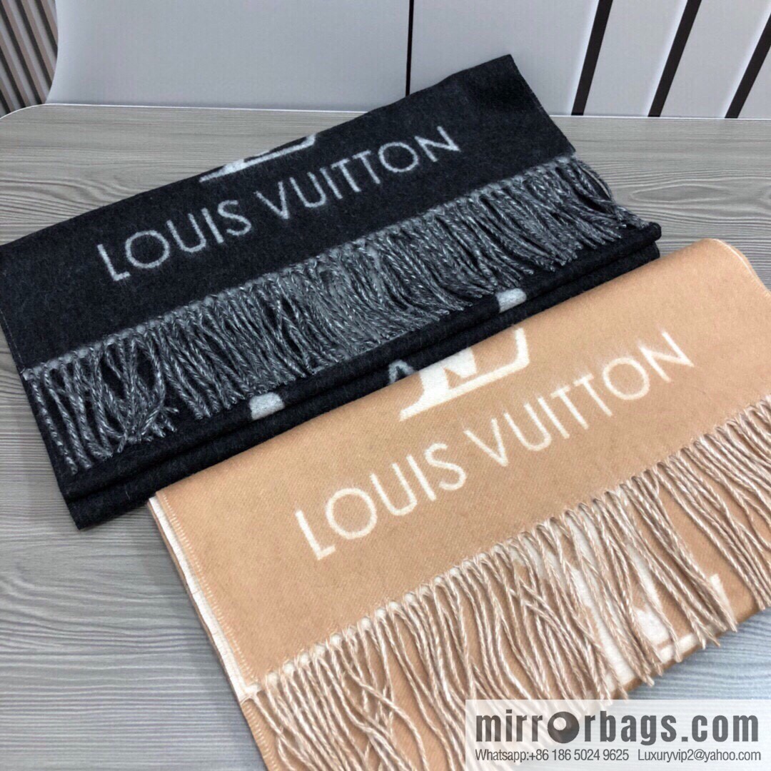 LV Louis Vuitton Monogram Floral and LV Letter Pattern Scarf