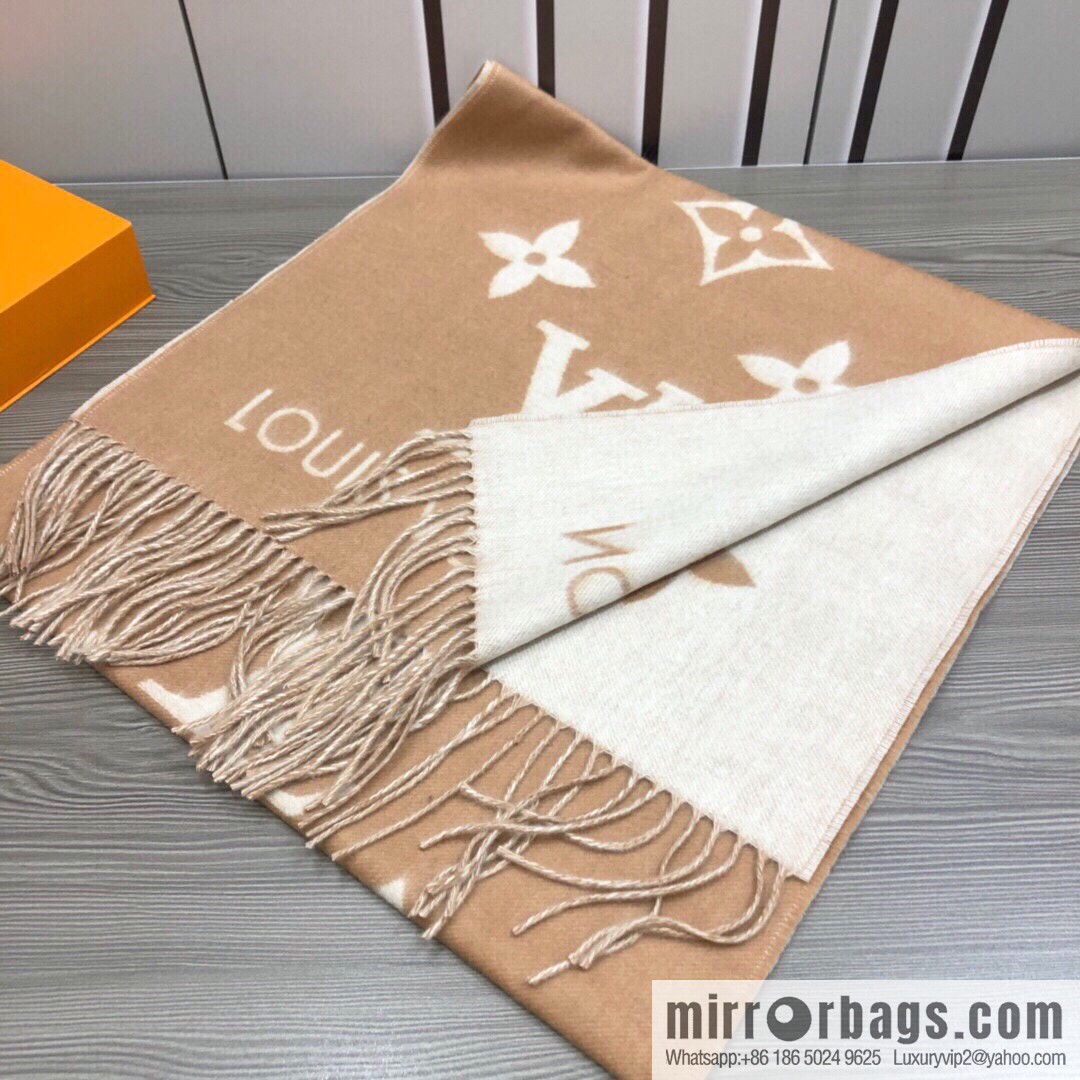 LV Louis Vuitton Monogram Floral and LV Letter Pattern Scarf
