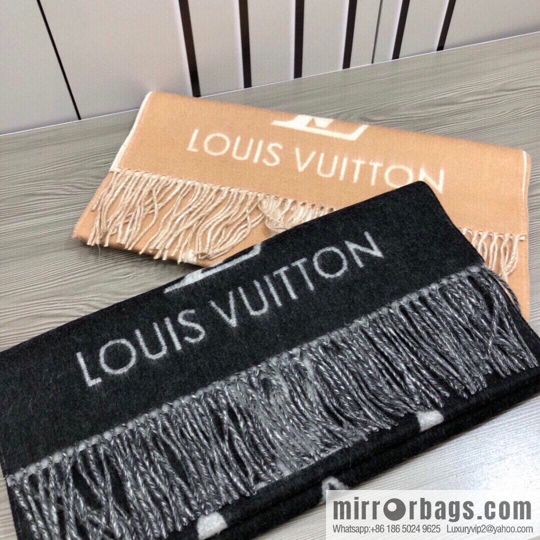 LV Louis Vuitton Monogram Floral and LV Letter Pattern Scarf