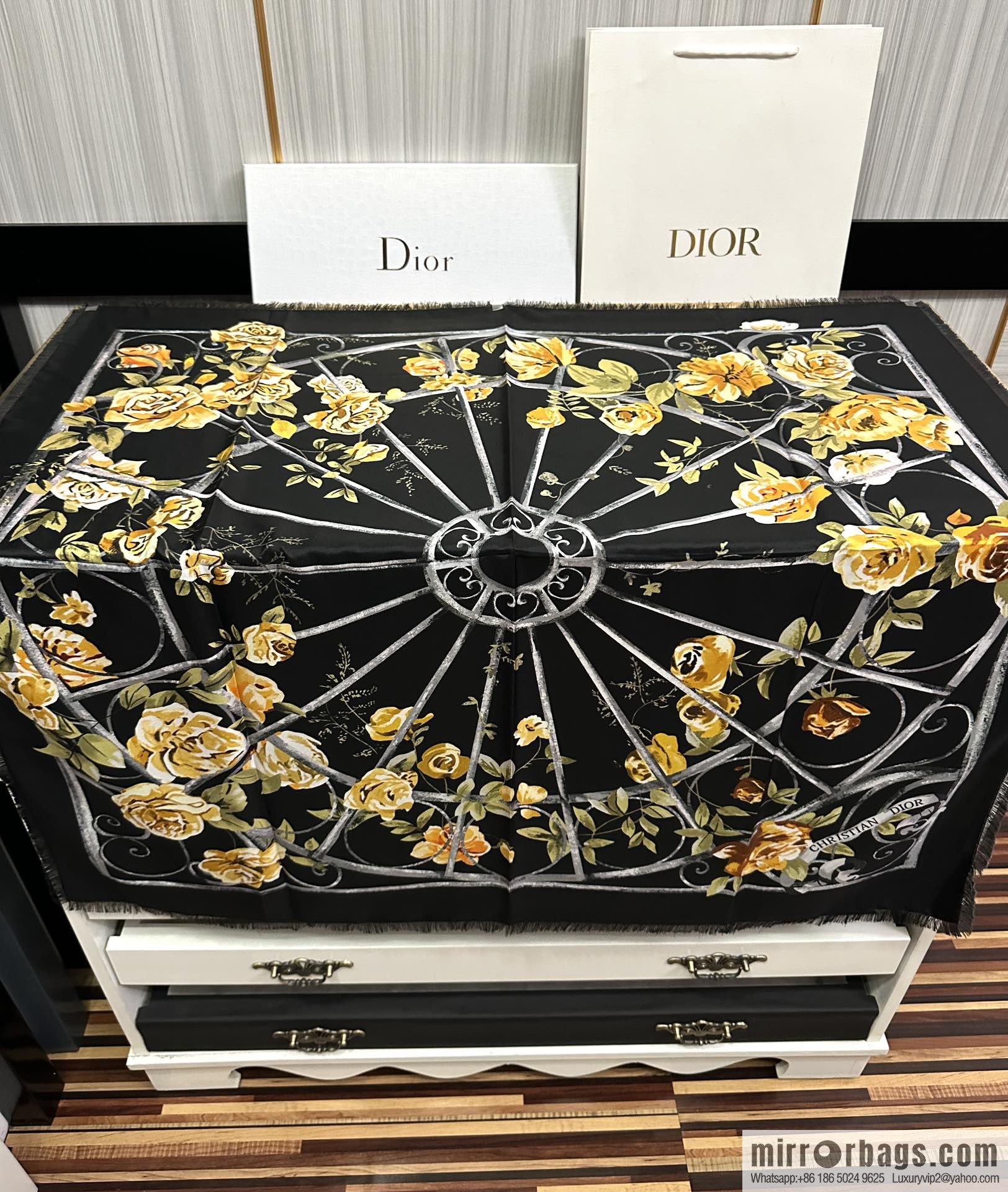 Dior City Garden 100% Top Twill Silk Square Towel