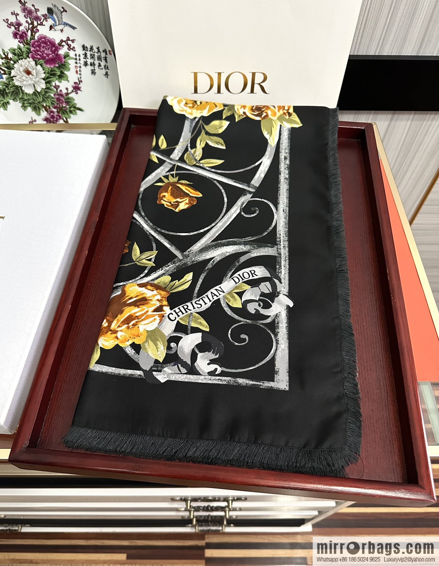 Dior City Garden 100% Top Twill Silk Square Towel