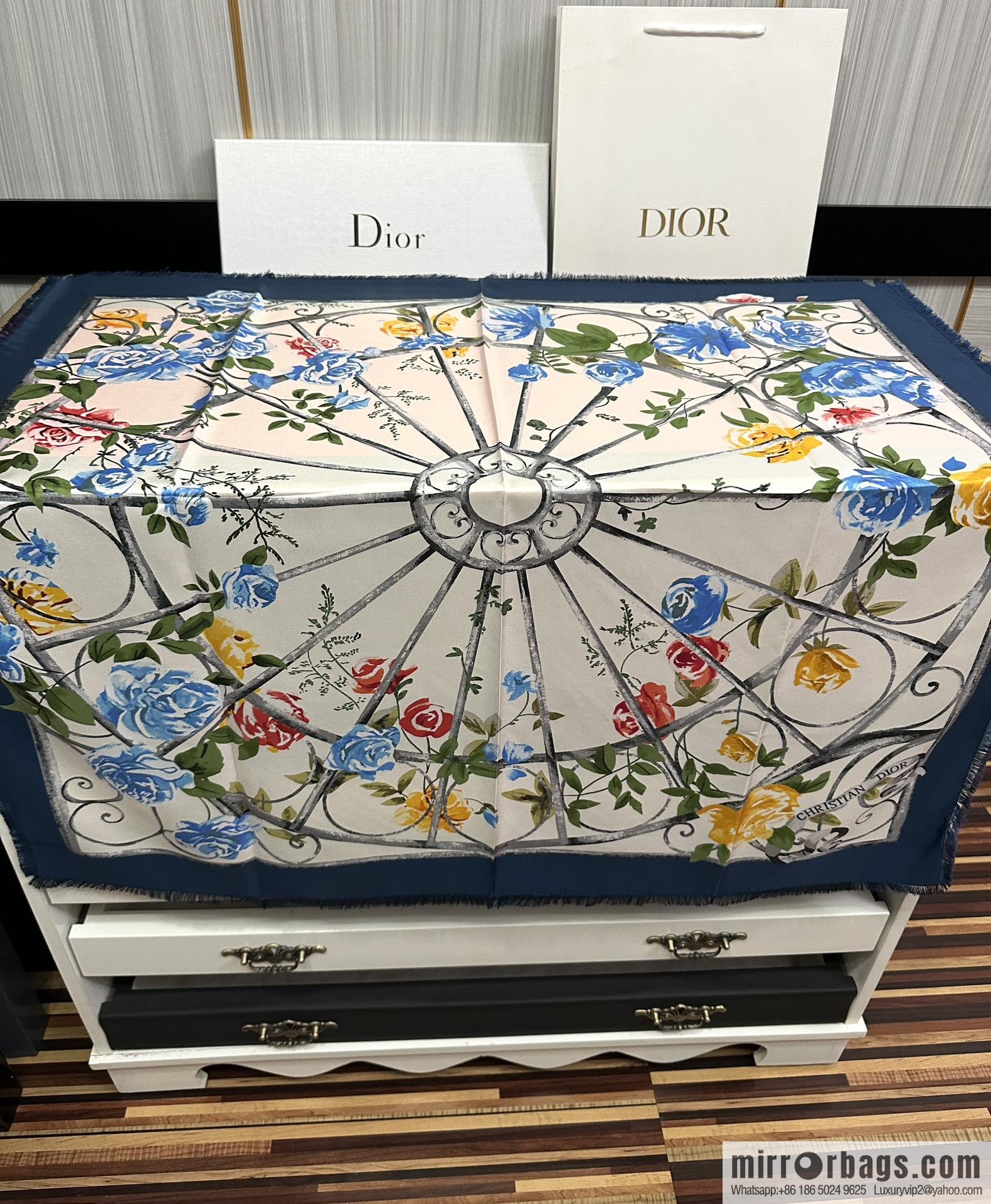 Dior City Garden 100% Top Twill Silk Square Towel