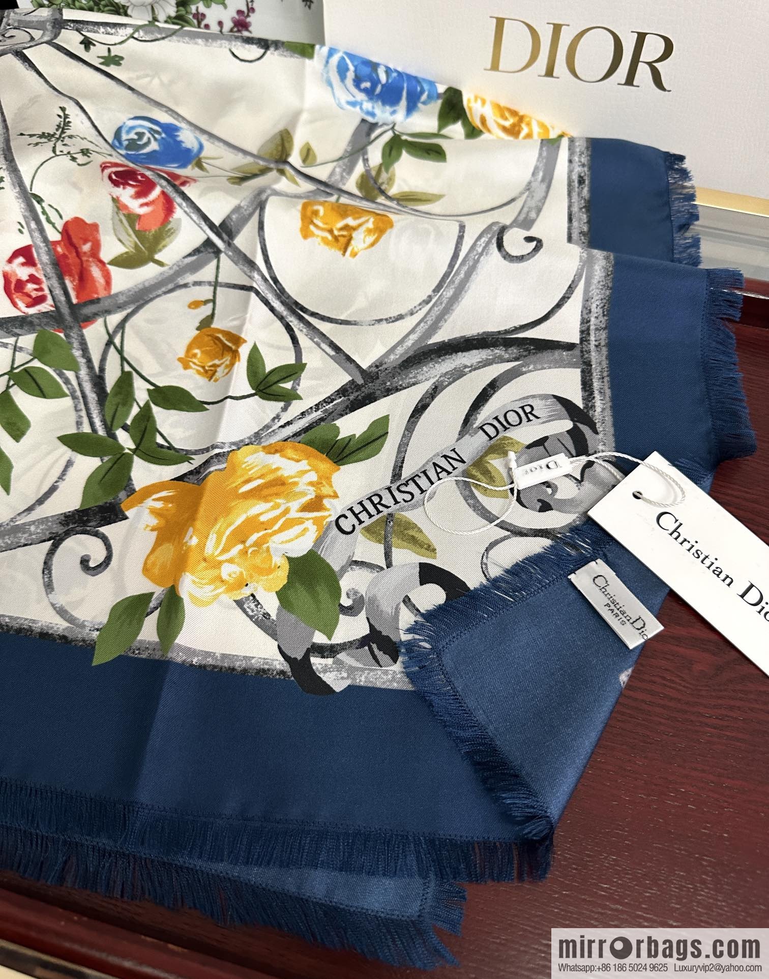 Dior City Garden 100% Top Twill Silk Square Towel