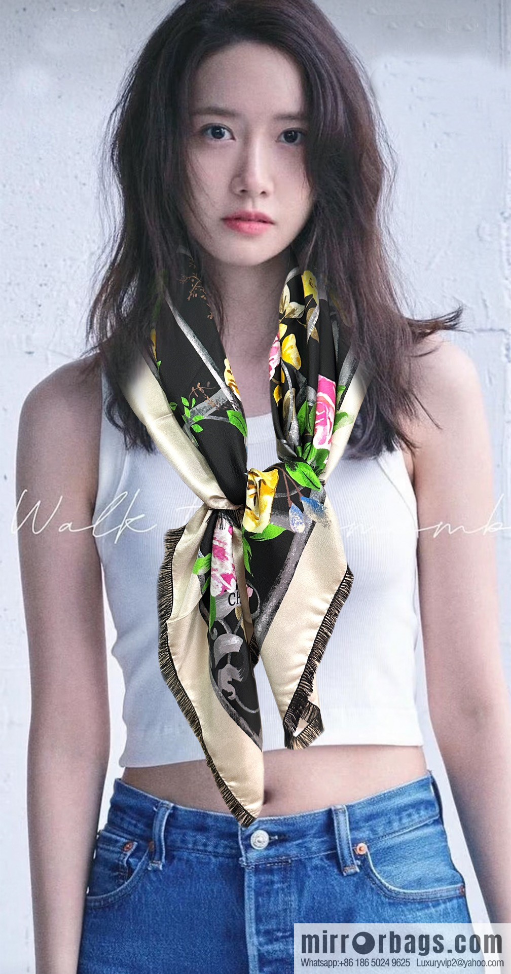 Dior City Garden 100% Top Twill Silk Square Towel