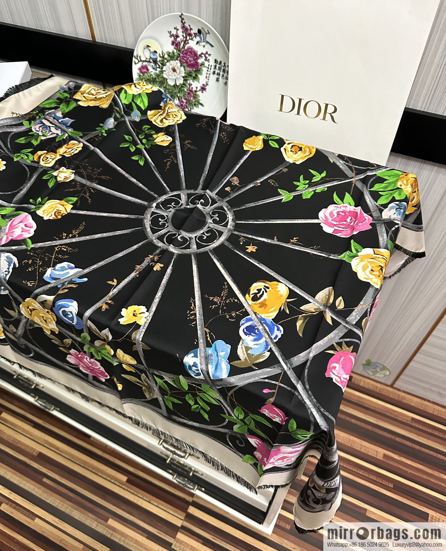 Dior City Garden 100% Top Twill Silk Square Towel