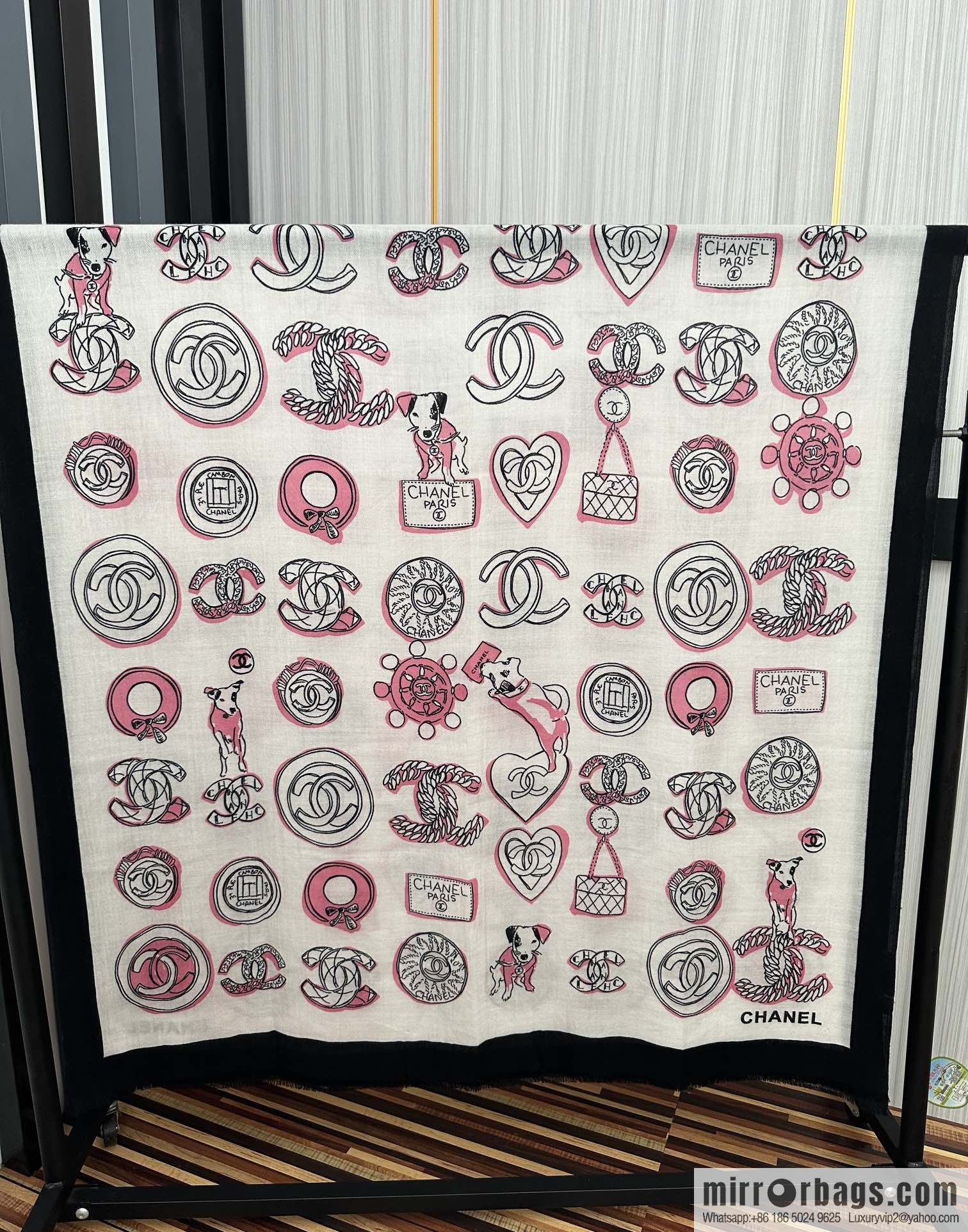 Chanel double c animal cashmere long towel
