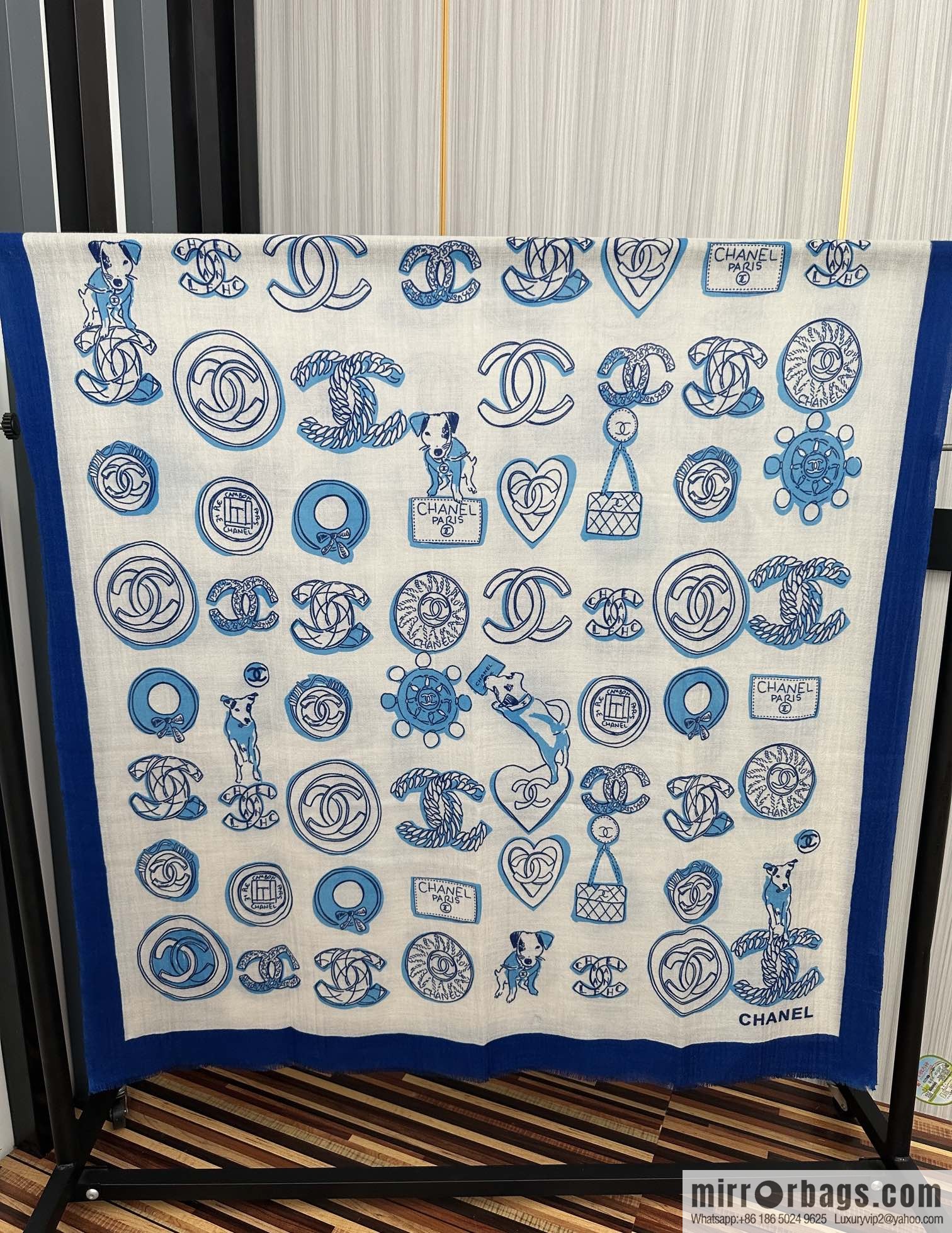 Chanel double c animal cashmere long towel