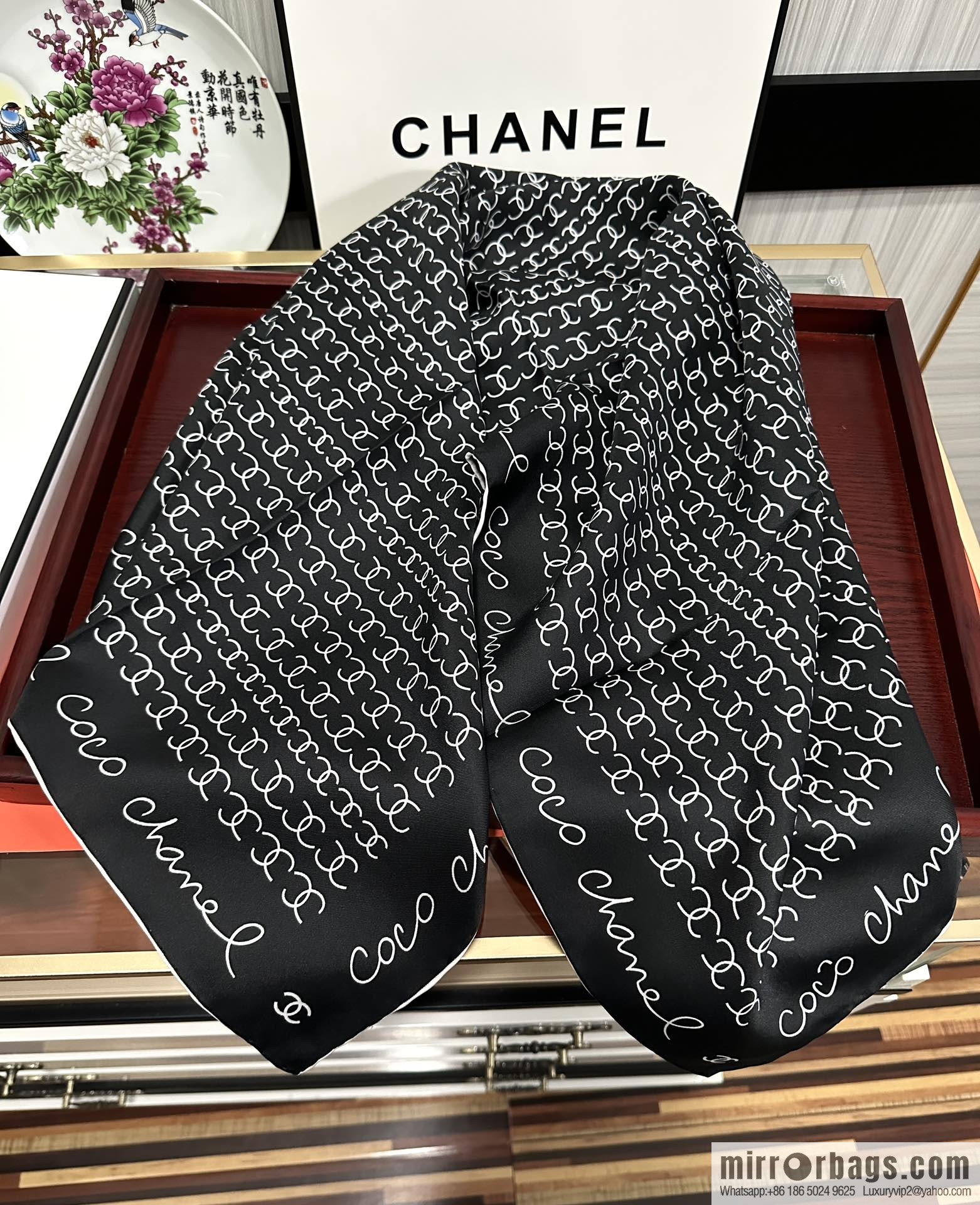 Chanel children's fun letter silk scarf