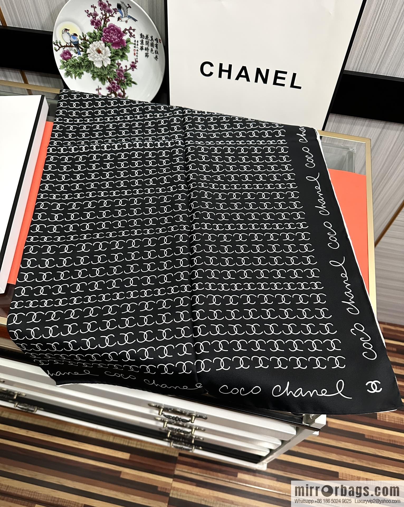 Chanel children's fun letter silk scarf