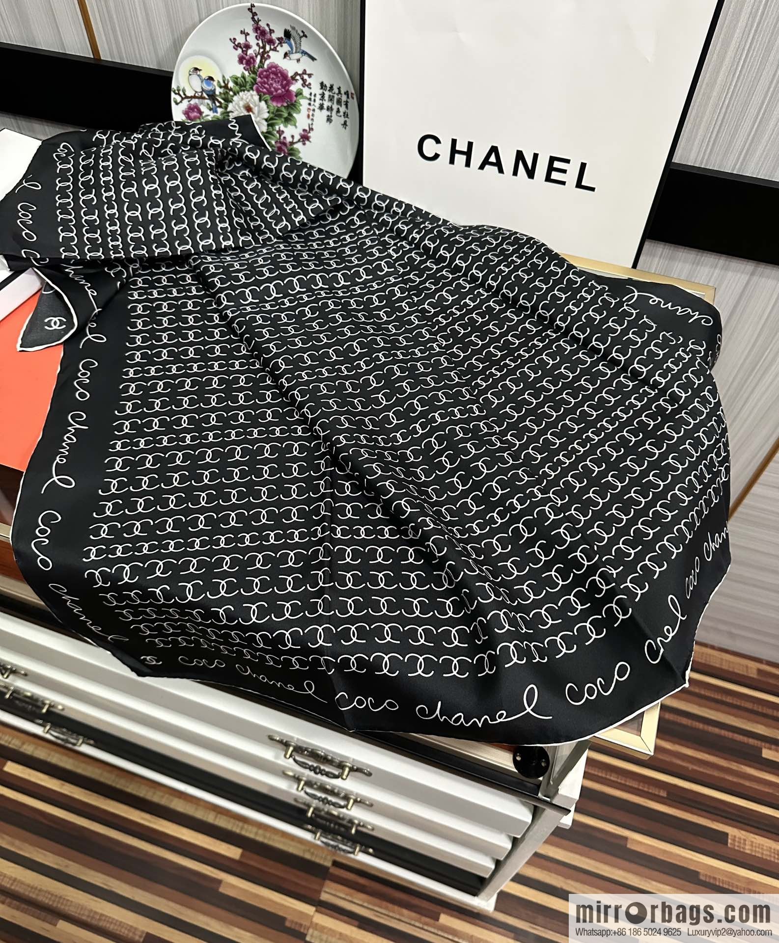 Chanel children's fun letter silk scarf