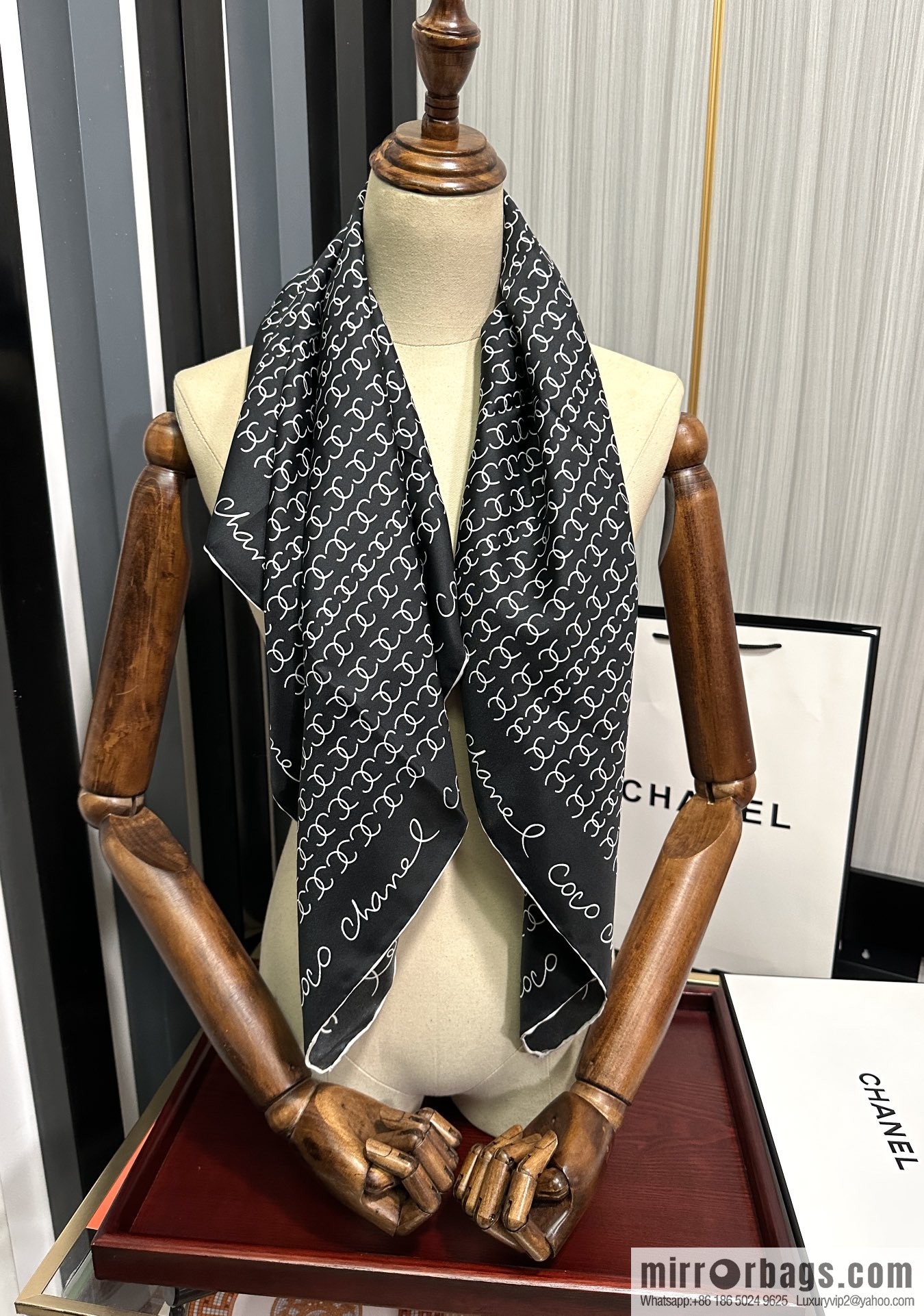 Chanel children's fun letter silk scarf