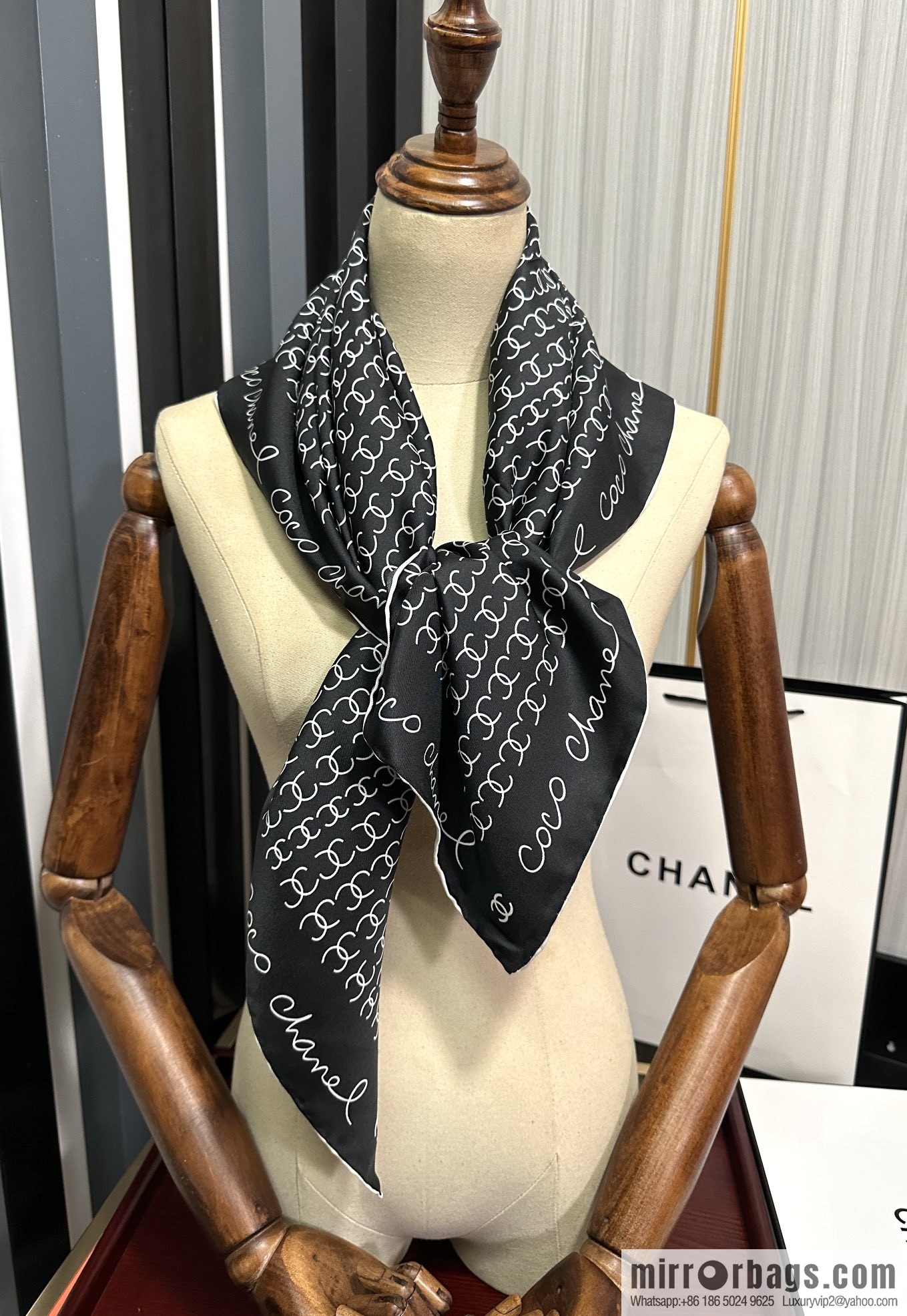 Chanel children's fun letter silk scarf