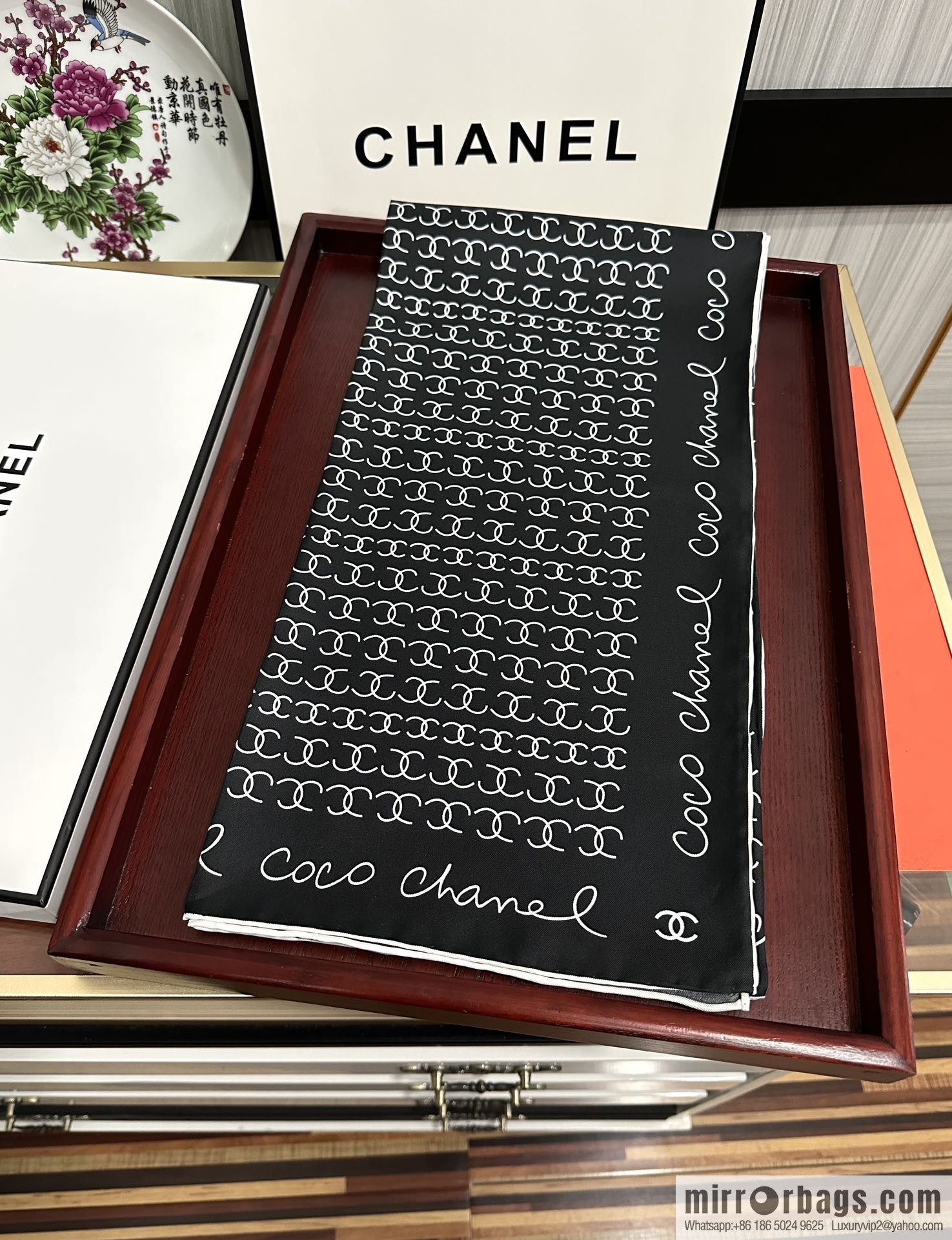 Chanel children's fun letter silk scarf