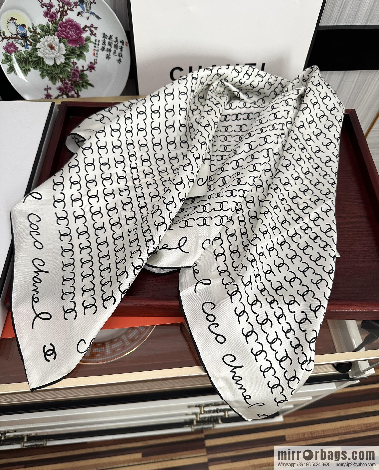 Chanel children's fun letter silk scarf