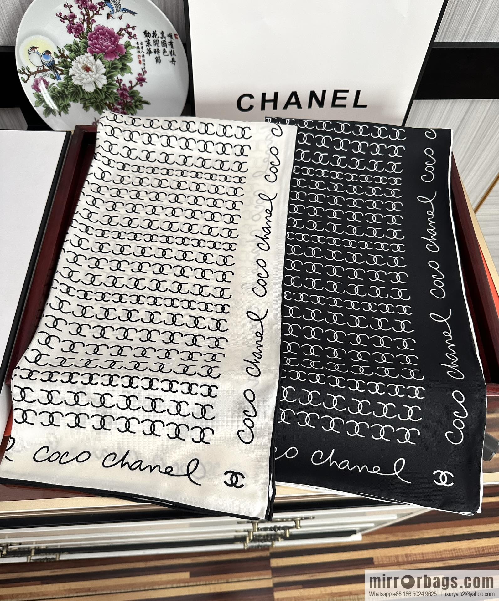 Chanel children's fun letter silk scarf