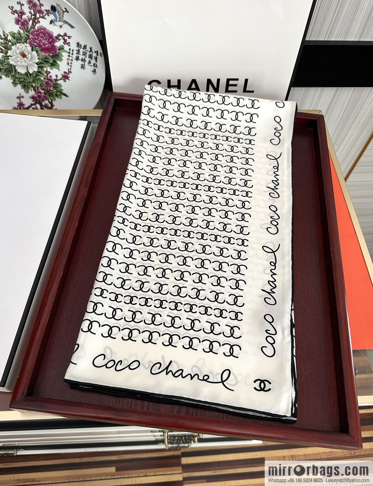 Chanel children's fun letter silk scarf