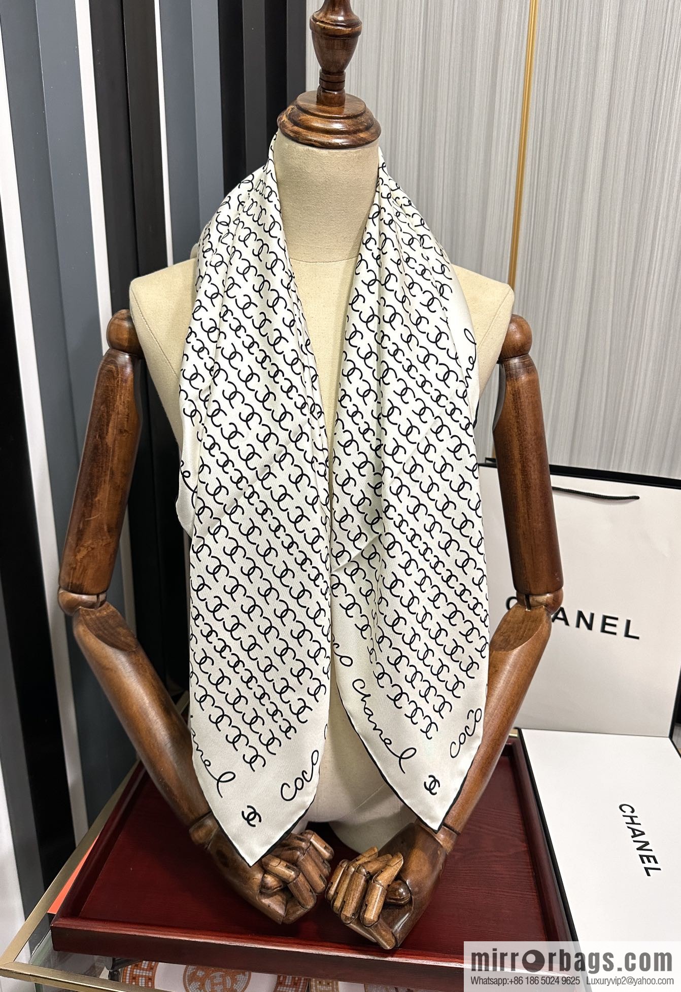 Chanel children's fun letter silk scarf