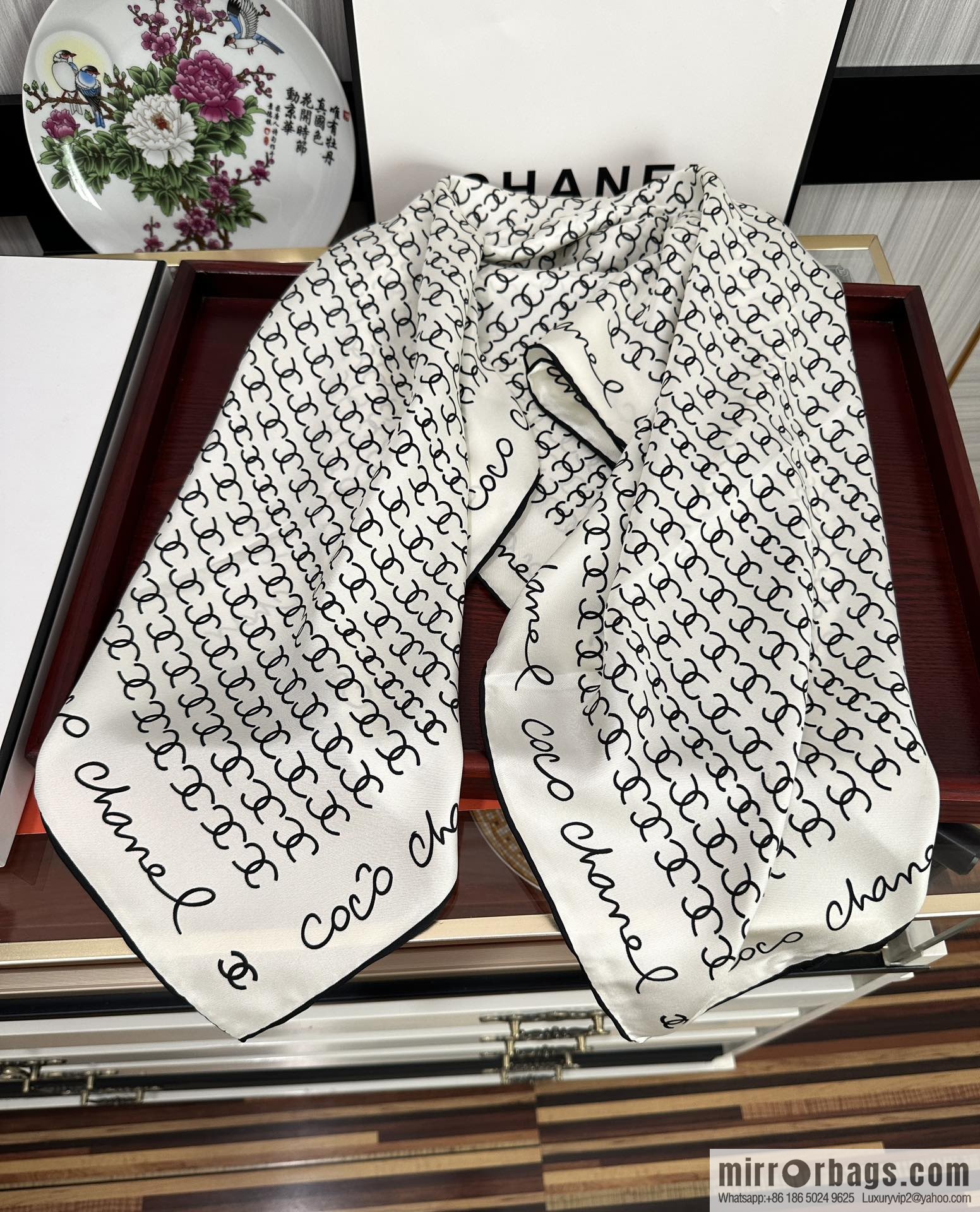 Chanel children's fun letter silk scarf