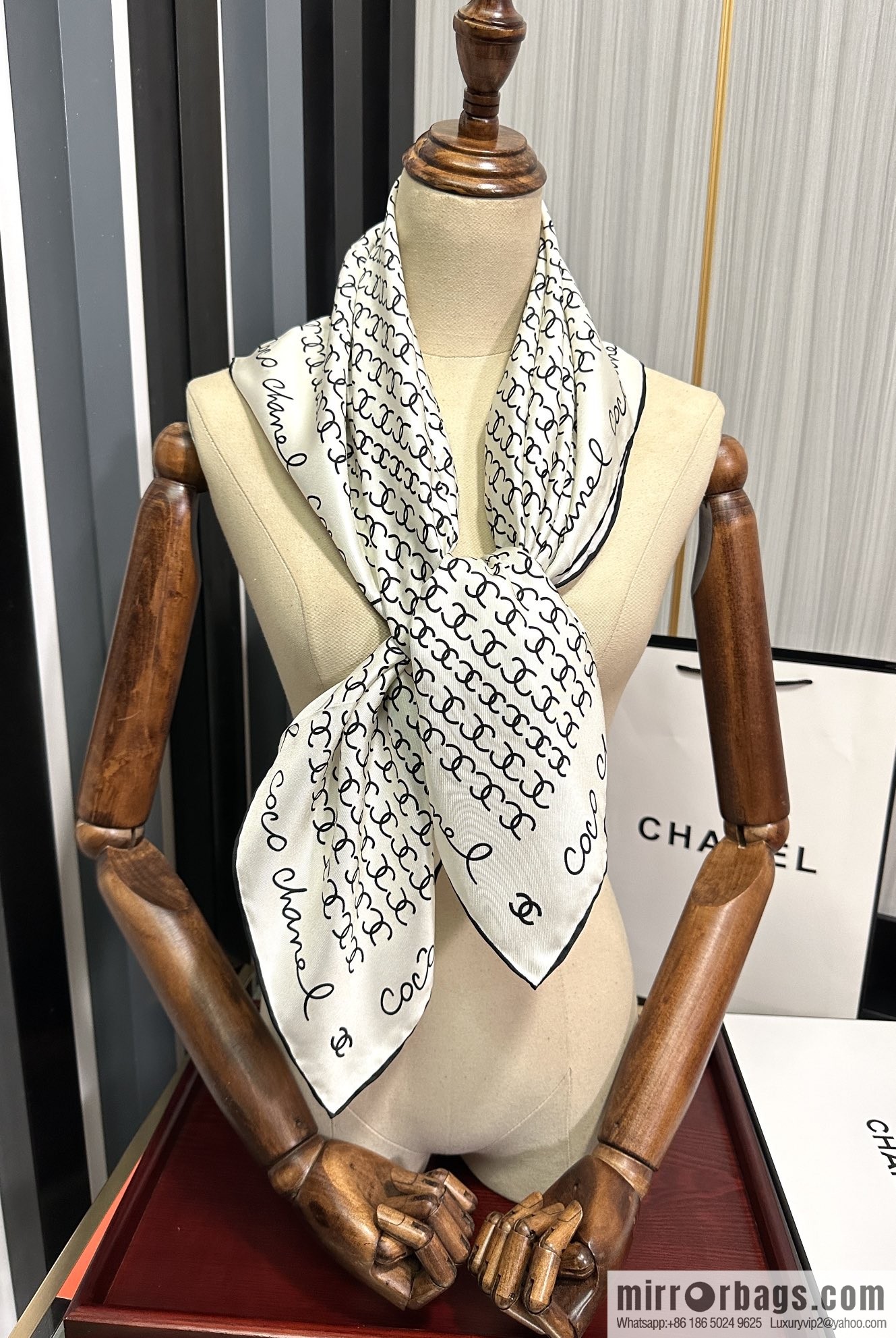 Chanel children's fun letter silk scarf