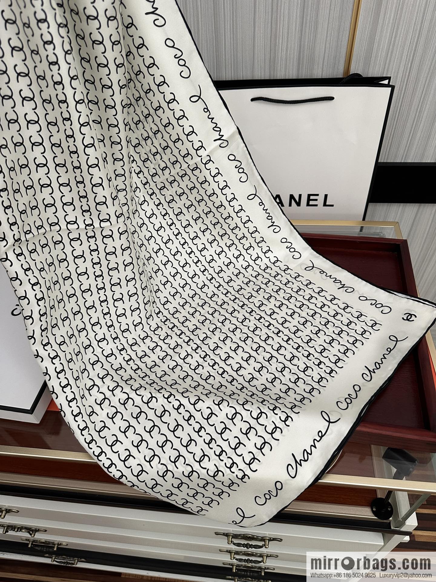 Chanel children's fun letter silk scarf