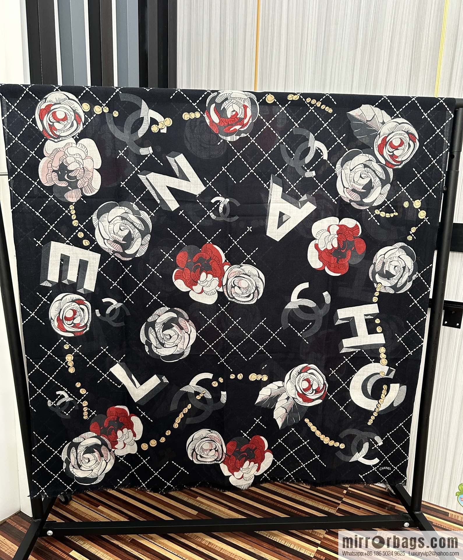 Chanel Flower Double C Cashmere Long Towel