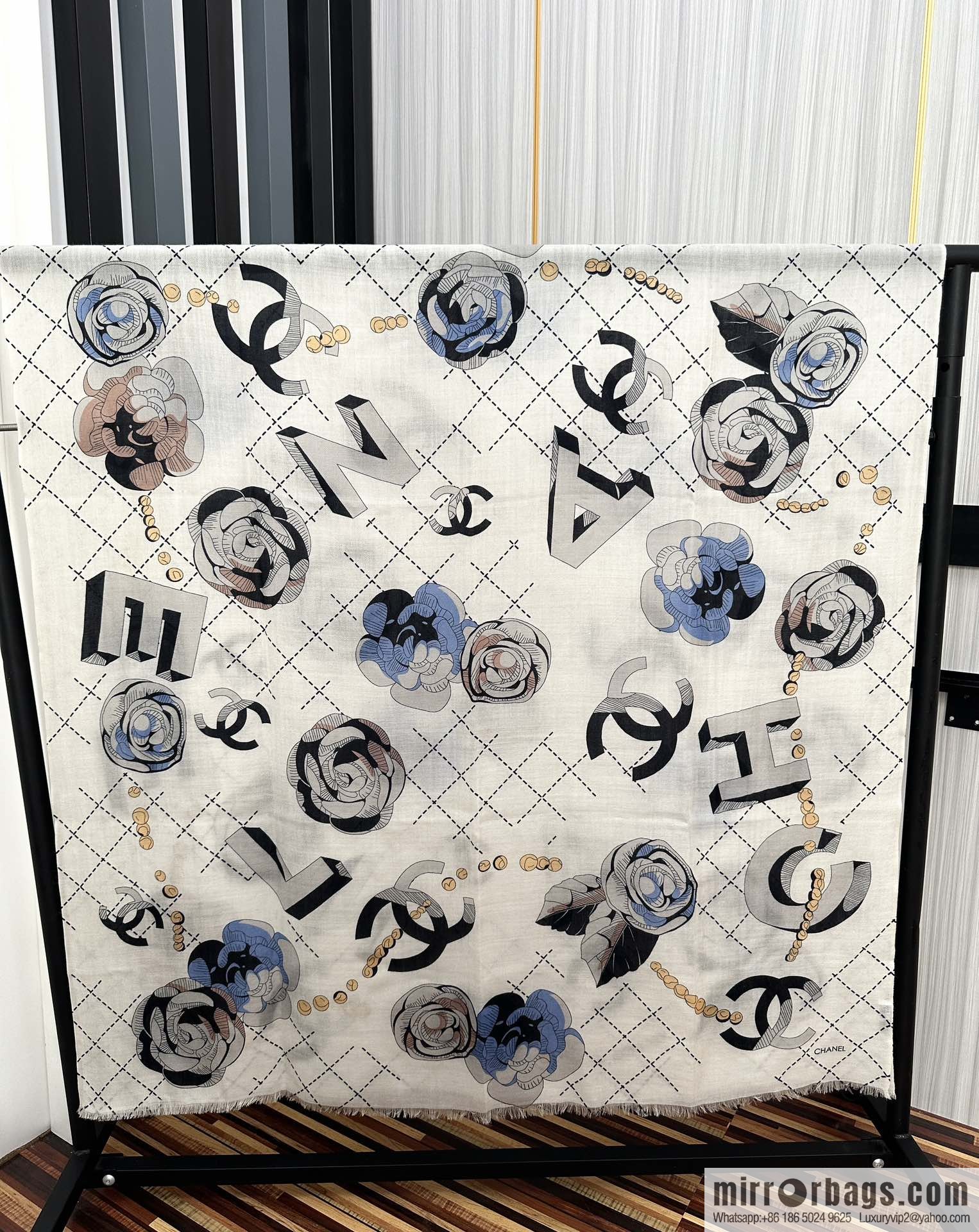Chanel Flower Double C Cashmere Long Towel