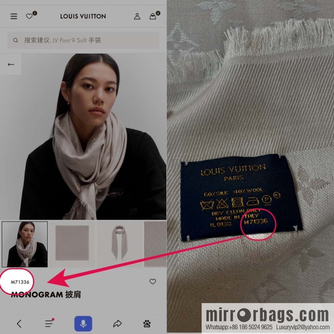 ๐๐จ๐ฎ๐ข๐ฌ ๐๐ฎ๐ข๐ญ๐ญ๐จษดโขใ shine monogram scarf shawl M71336