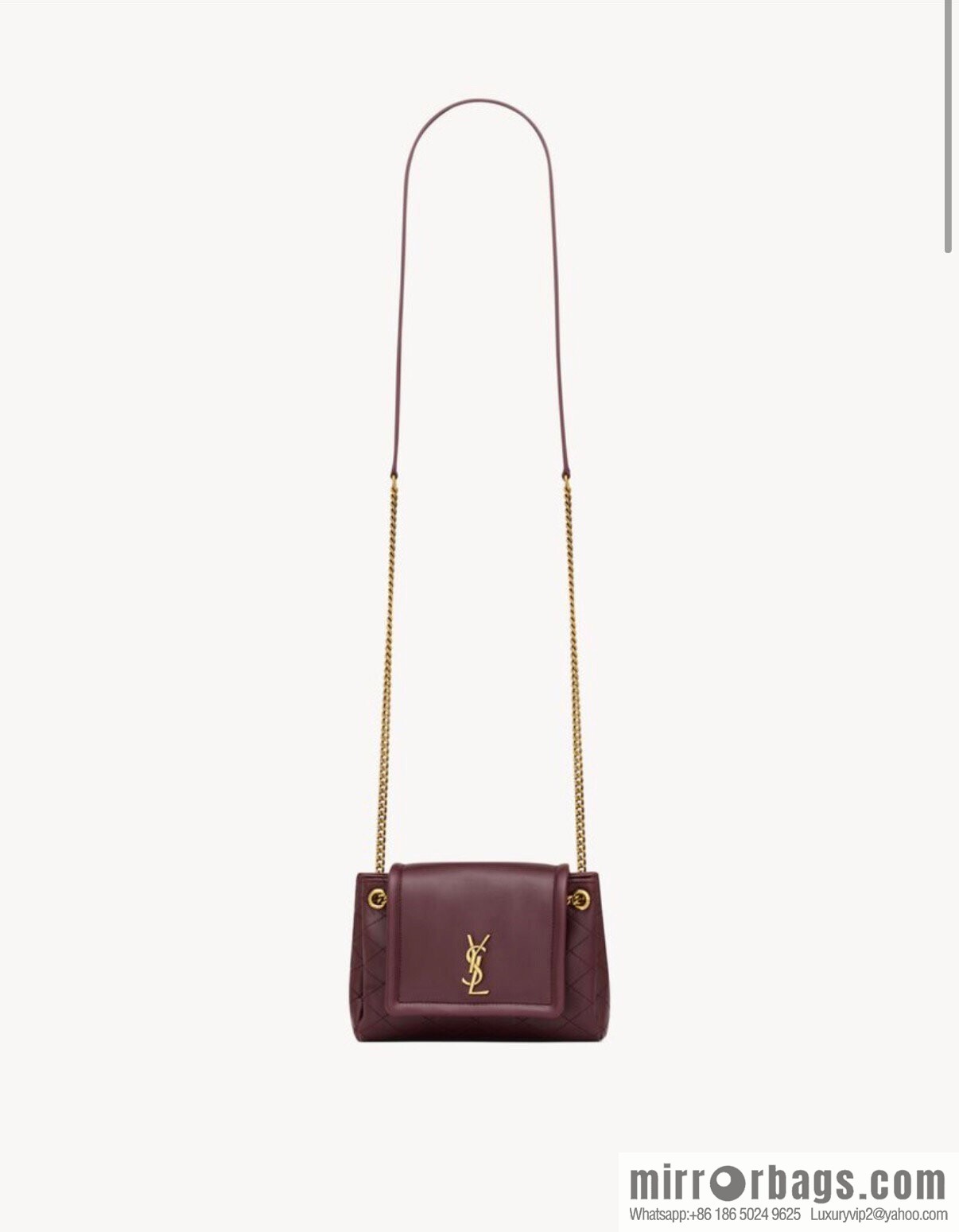 YSL 𝙈𝙊𝙉𝙊𝙂𝙍𝘼𝙈 𝙉𝙊𝙇𝙄𝙏𝘼 sheep leather mini handbag 672738 burgundy