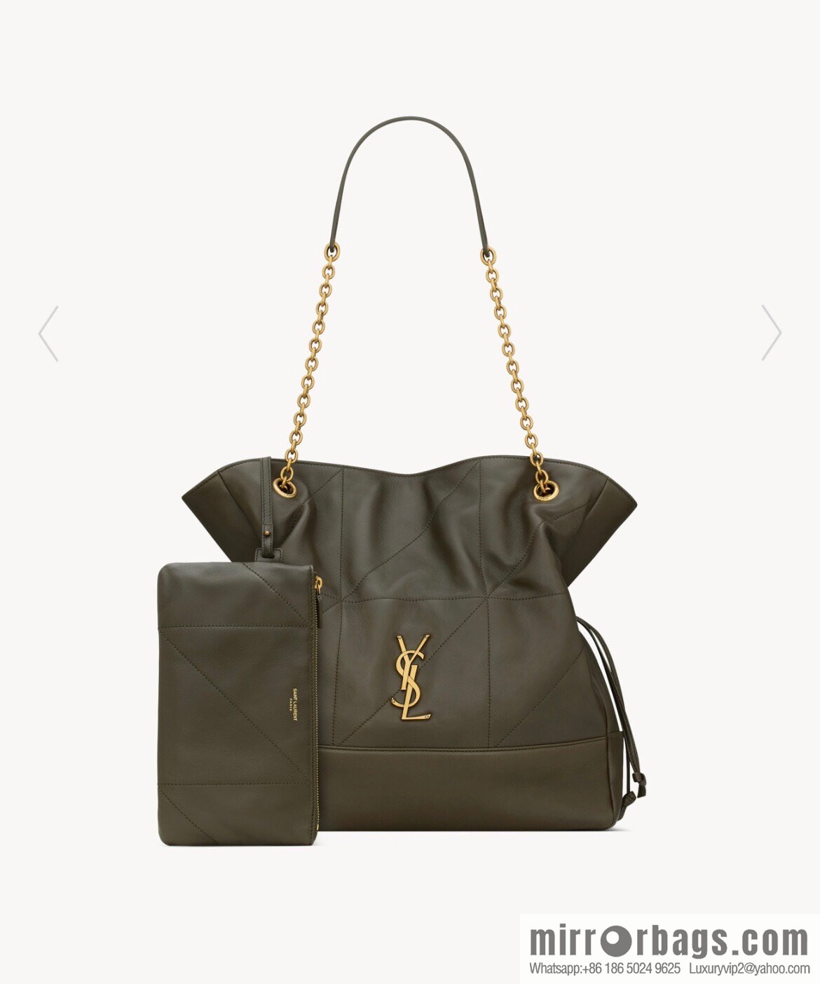 YSL 𝗝𝗮𝗺𝗶𝗲 𝟰.𝟯 large 𝗣𝗢𝗖𝗛𝗢𝗡_ lucky bag bucket bag 809824 musk green