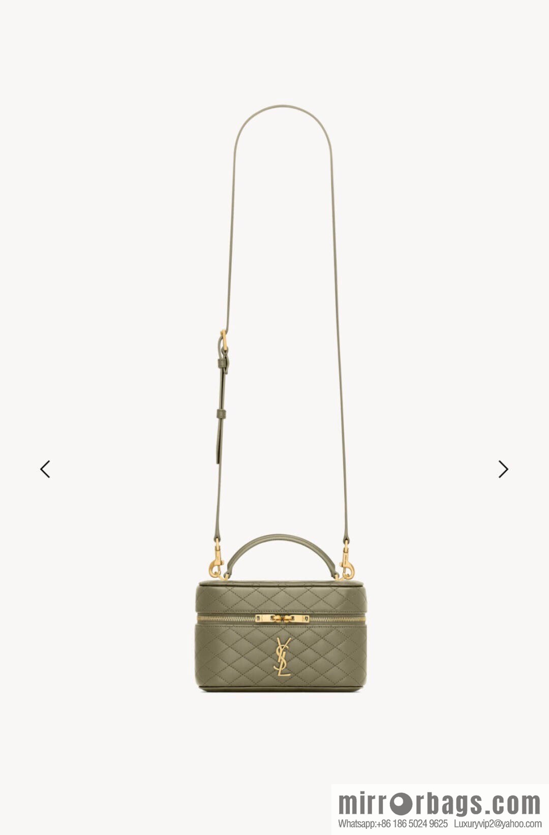 YSL 𝗚𝗔𝗕𝗬 𝗩𝗔𝗡𝗜𝗧𝗬 mini sheepskin clutch bag 766731 green