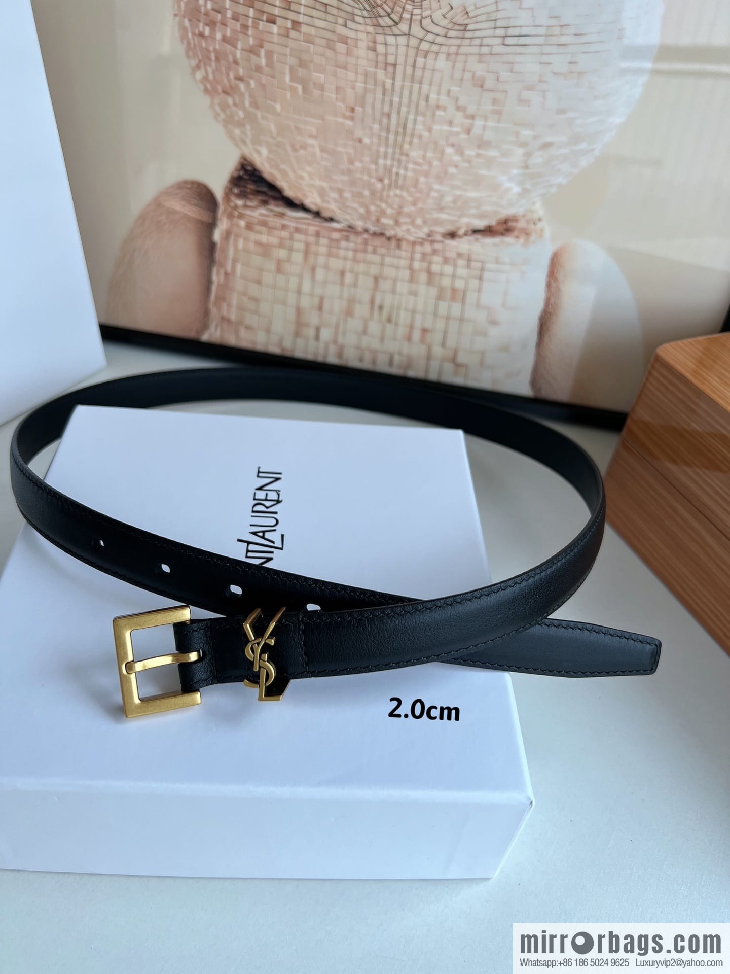 Saint Laurent Saint Laurent, Vintage Seiko Carved Metal Buckle 2.0cm Women's Belt