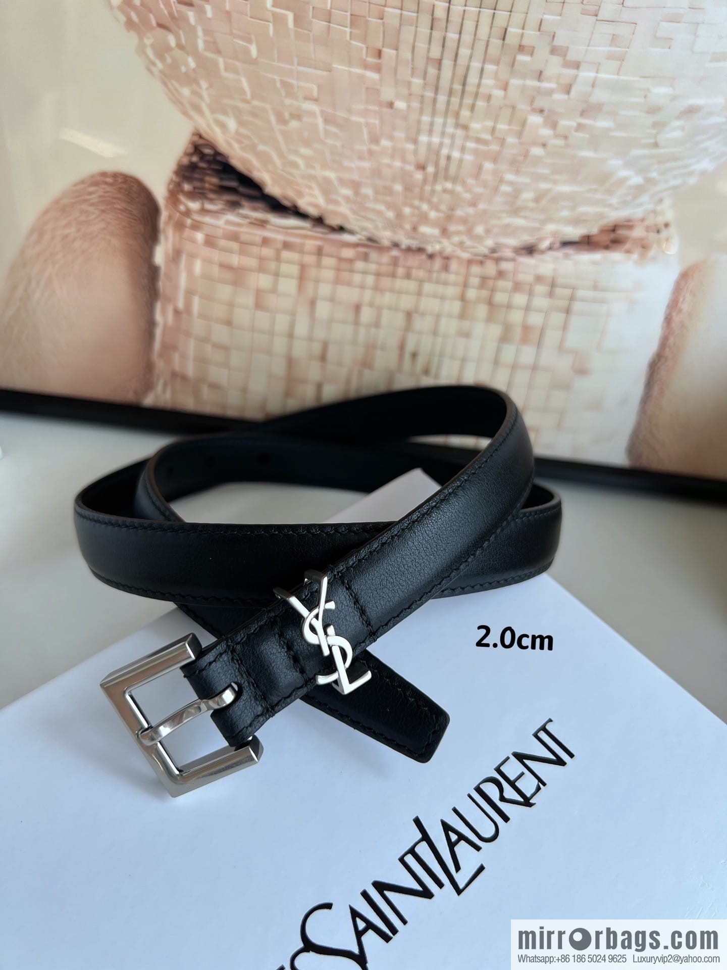 Saint Laurent Saint Laurent, Vintage Seiko Carved Metal Buckle 2.0cm Women's Belt