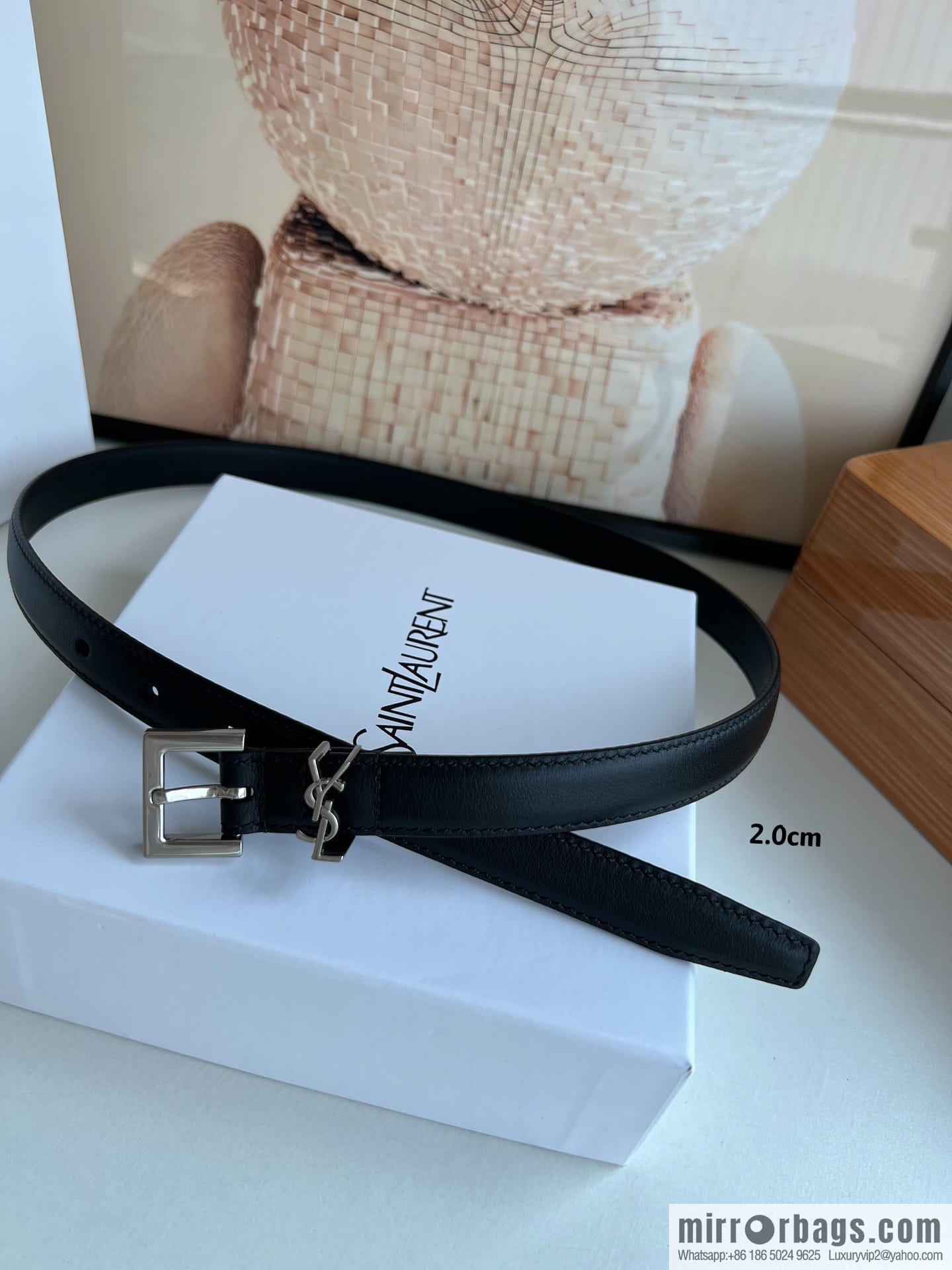Saint Laurent Saint Laurent, Vintage Seiko Carved Metal Buckle 2.0cm Women's Belt
