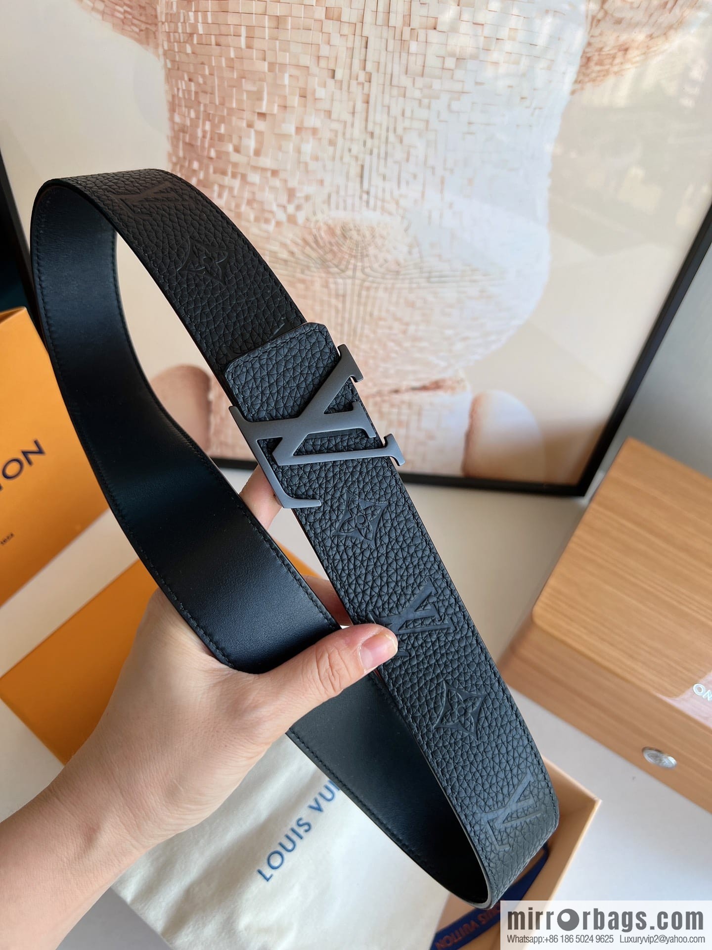 LV/Louis Vuitton Shape MNG Climbing Double Sided Belt 40mm