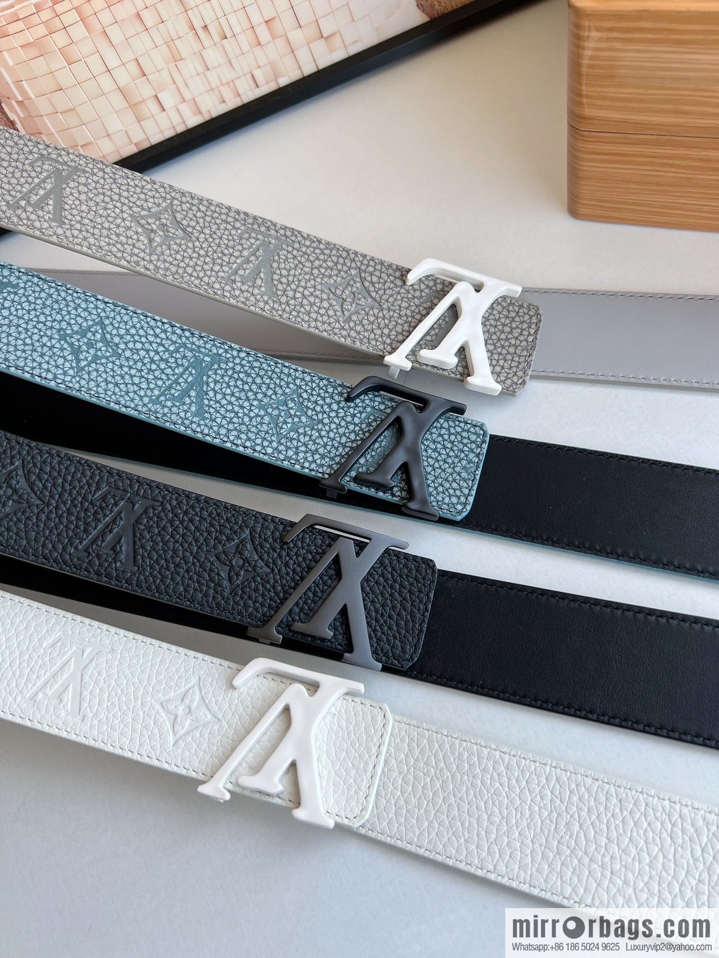 LV/Louis Vuitton Shape MNG Climbing Double Sided Belt 40mm