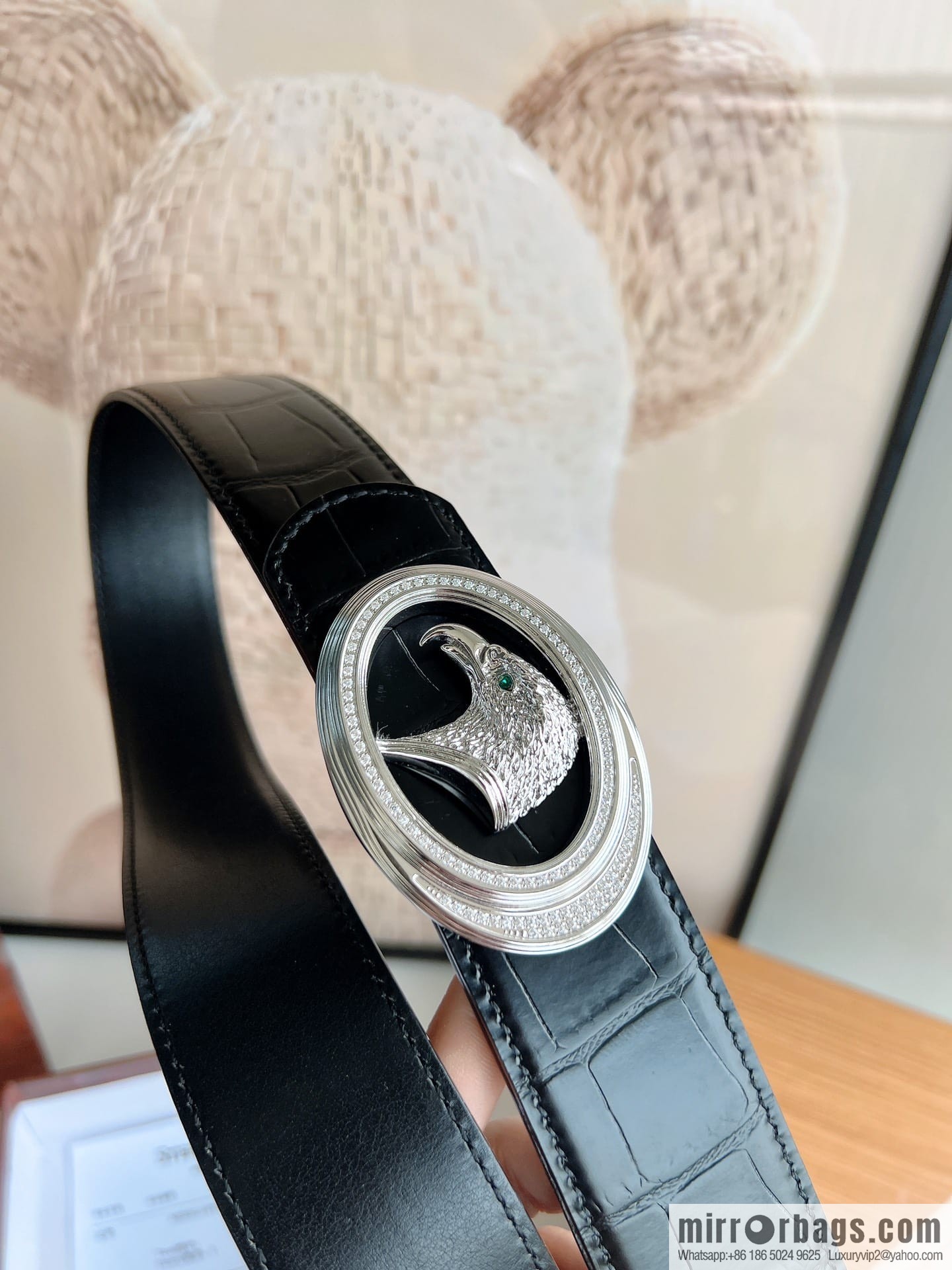 Stefano. Ricci Stephen, Stainless Steel Hand Engraved Craft Eagle Head Men's 3.8cm Belt