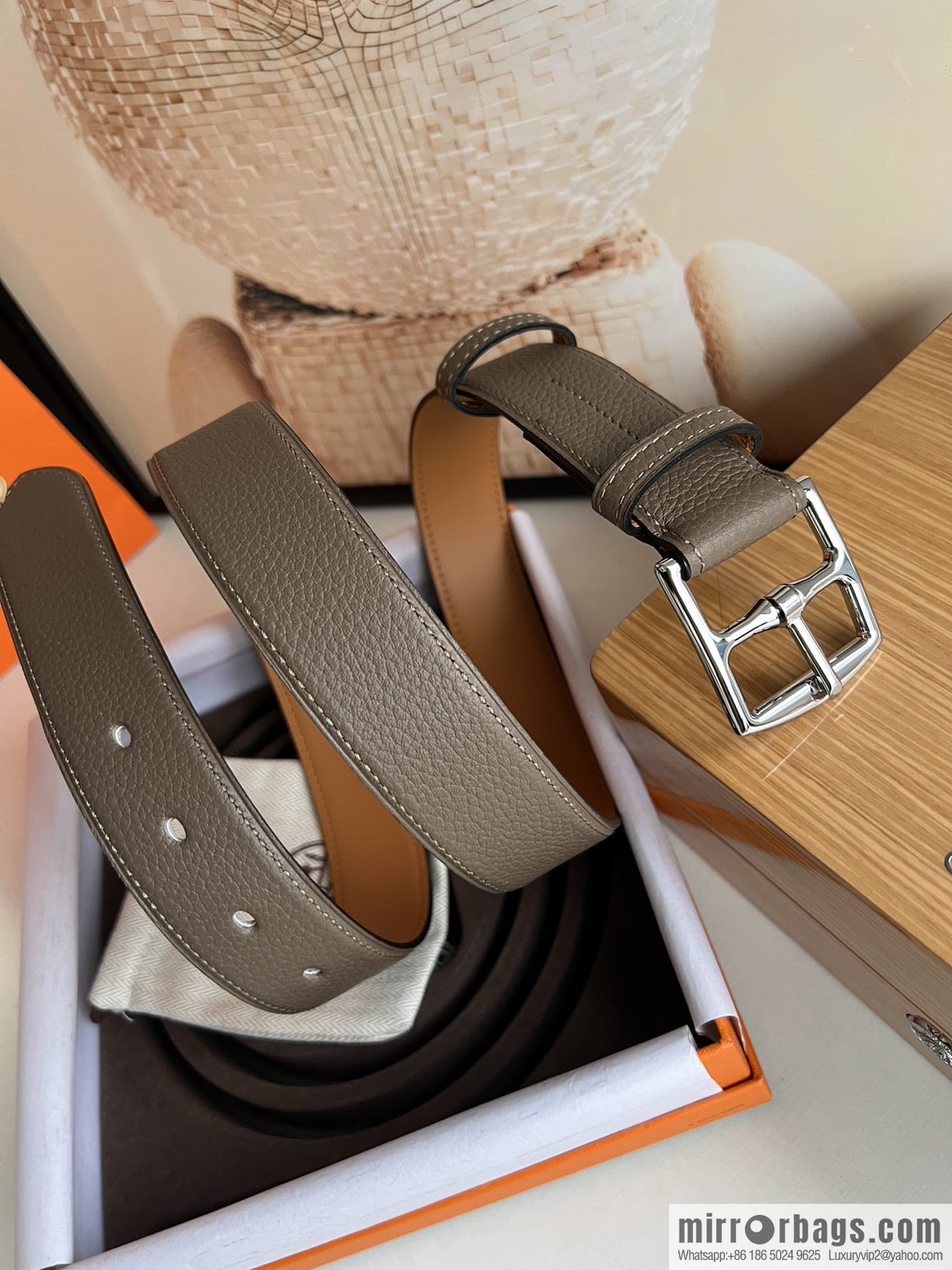 HERMES/Hermès, stylish and comfortable pin buckle cowhide belt 35mm