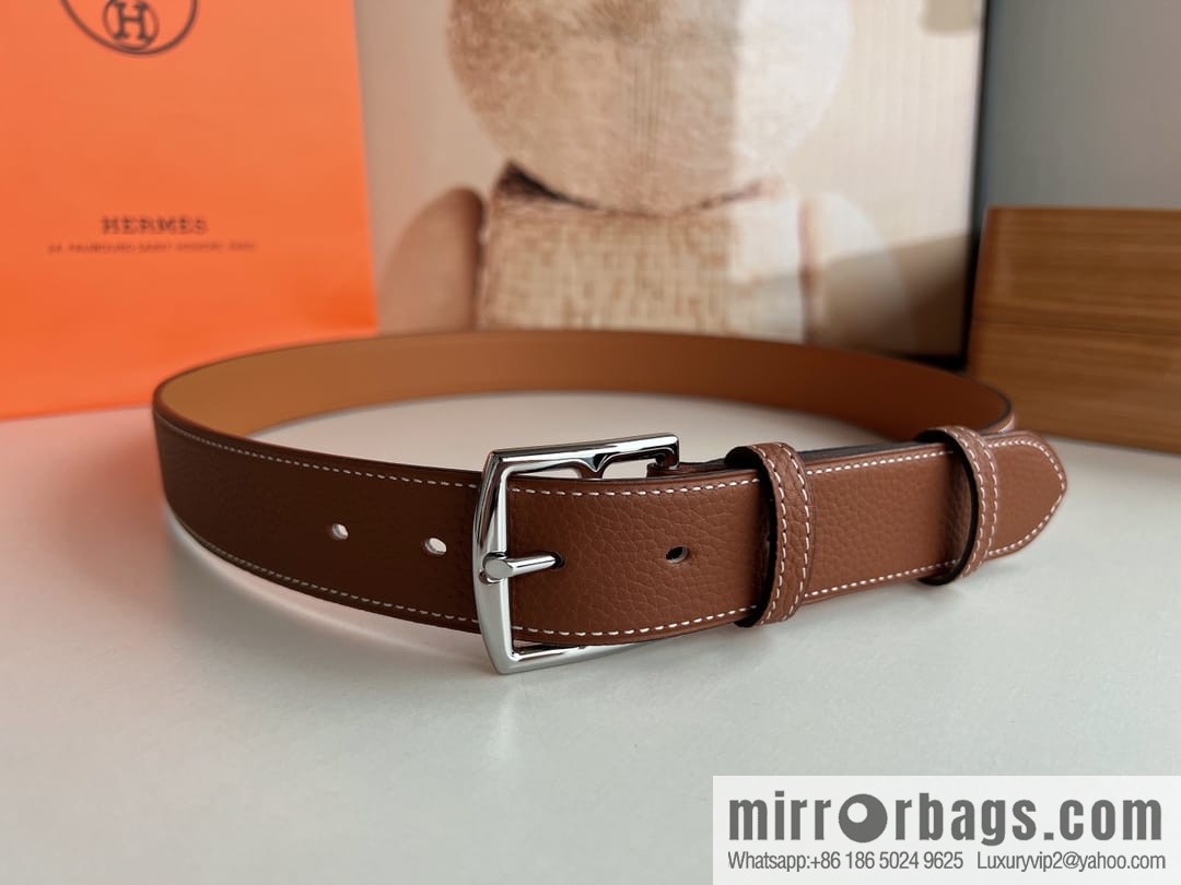 HERMES/Hermès, stylish and comfortable pin buckle cowhide belt 35mm