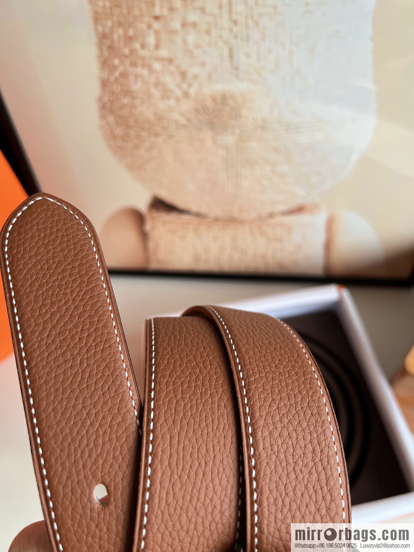HERMES/Hermès, stylish and comfortable pin buckle cowhide belt 35mm