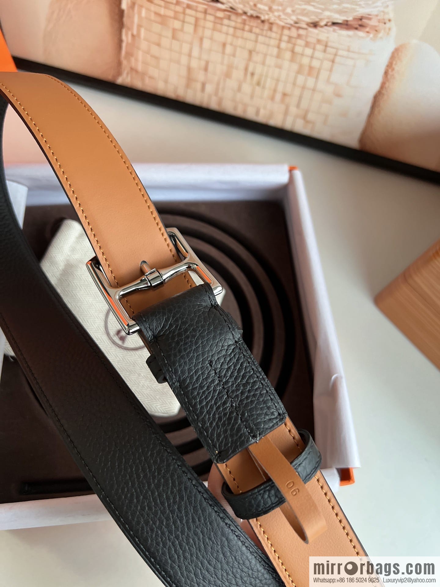 HERMES/Hermès, stylish and comfortable pin buckle cowhide belt 35mm