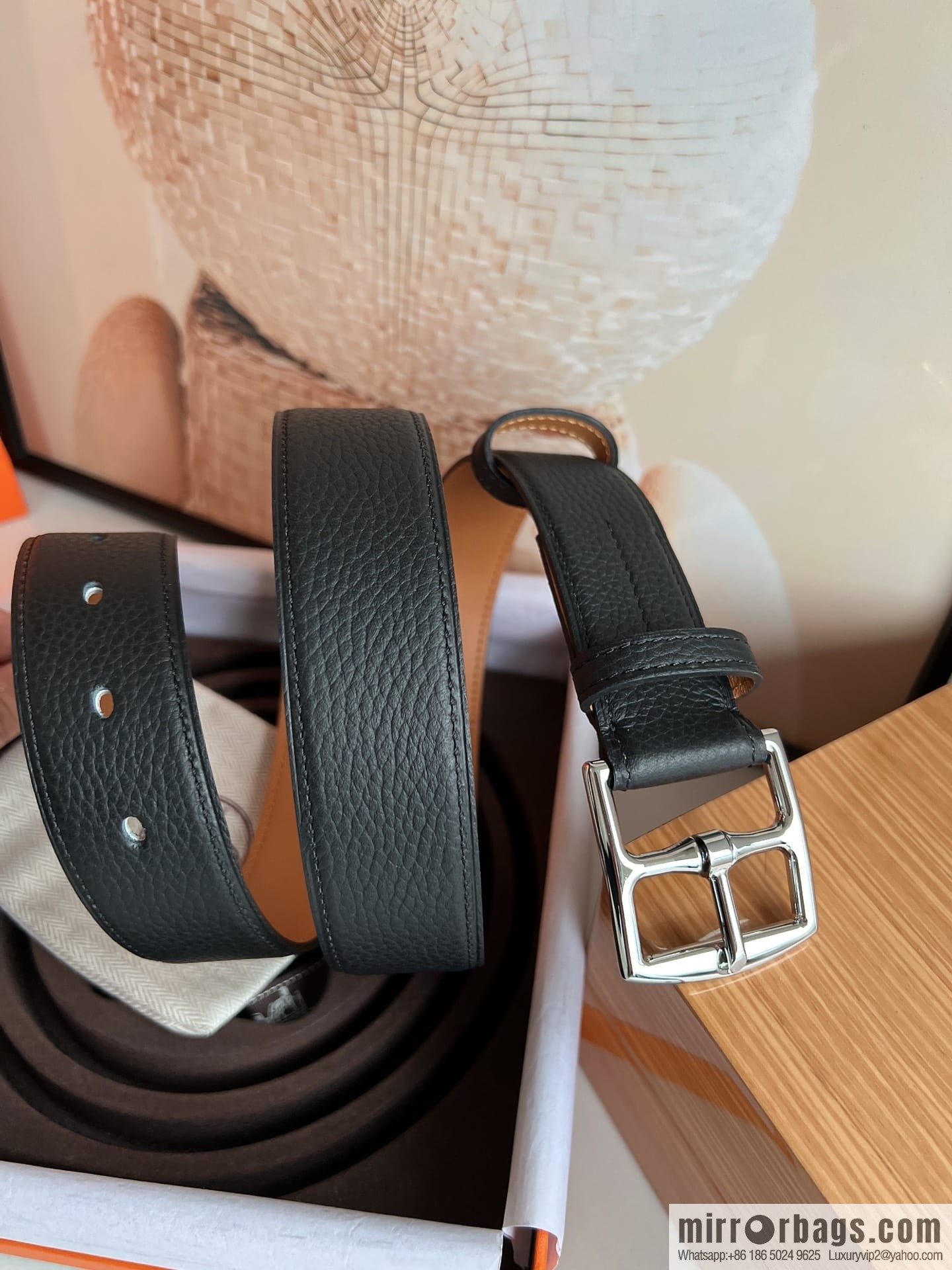 HERMES/Hermès, stylish and comfortable pin buckle cowhide belt 35mm