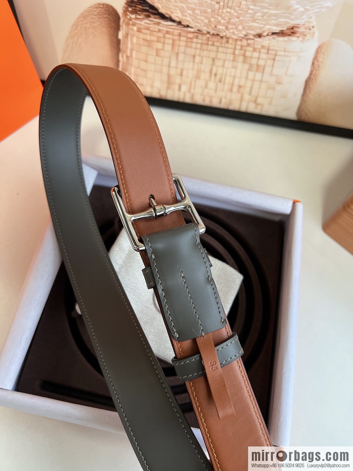 HERMES/Hermès, stylish and comfortable pin buckle cowhide belt 35mm