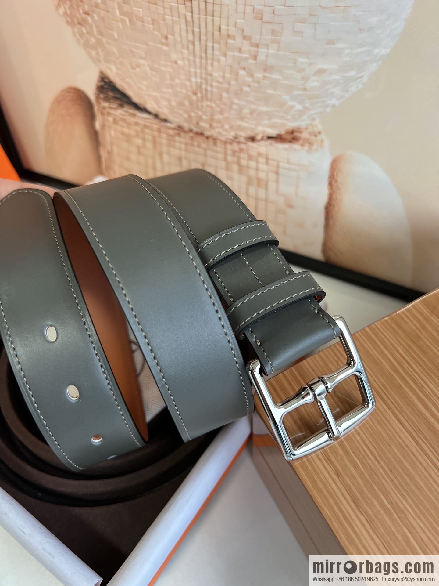 HERMES/Hermès, stylish and comfortable pin buckle cowhide belt 35mm
