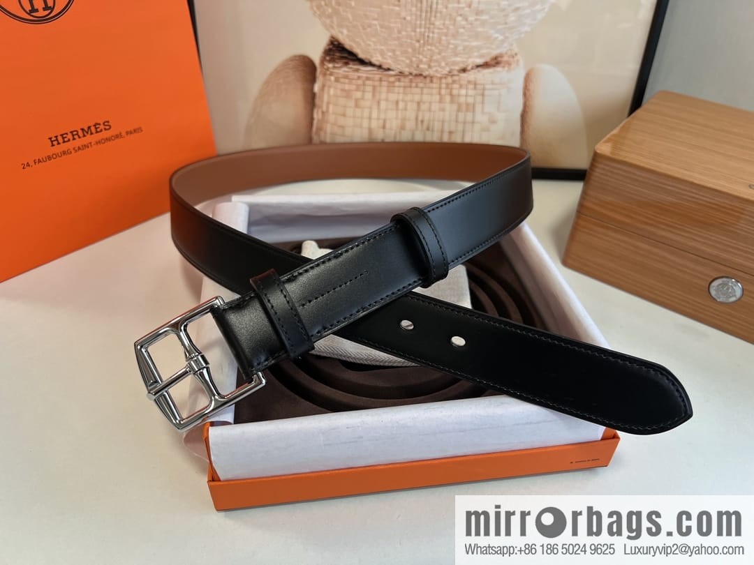 HERMES/Hermès, stylish and comfortable pin buckle cowhide belt 35mm